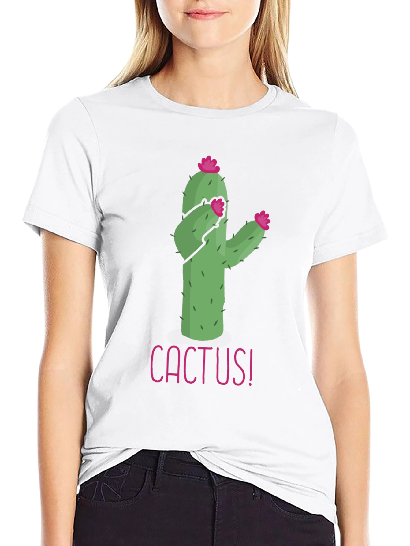Funny Cactus Graphic Tee - Black T-Shirt