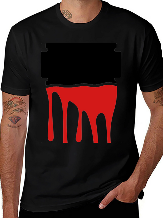 Razor Blade Blood Drip Graphic Tee - Edgy Style