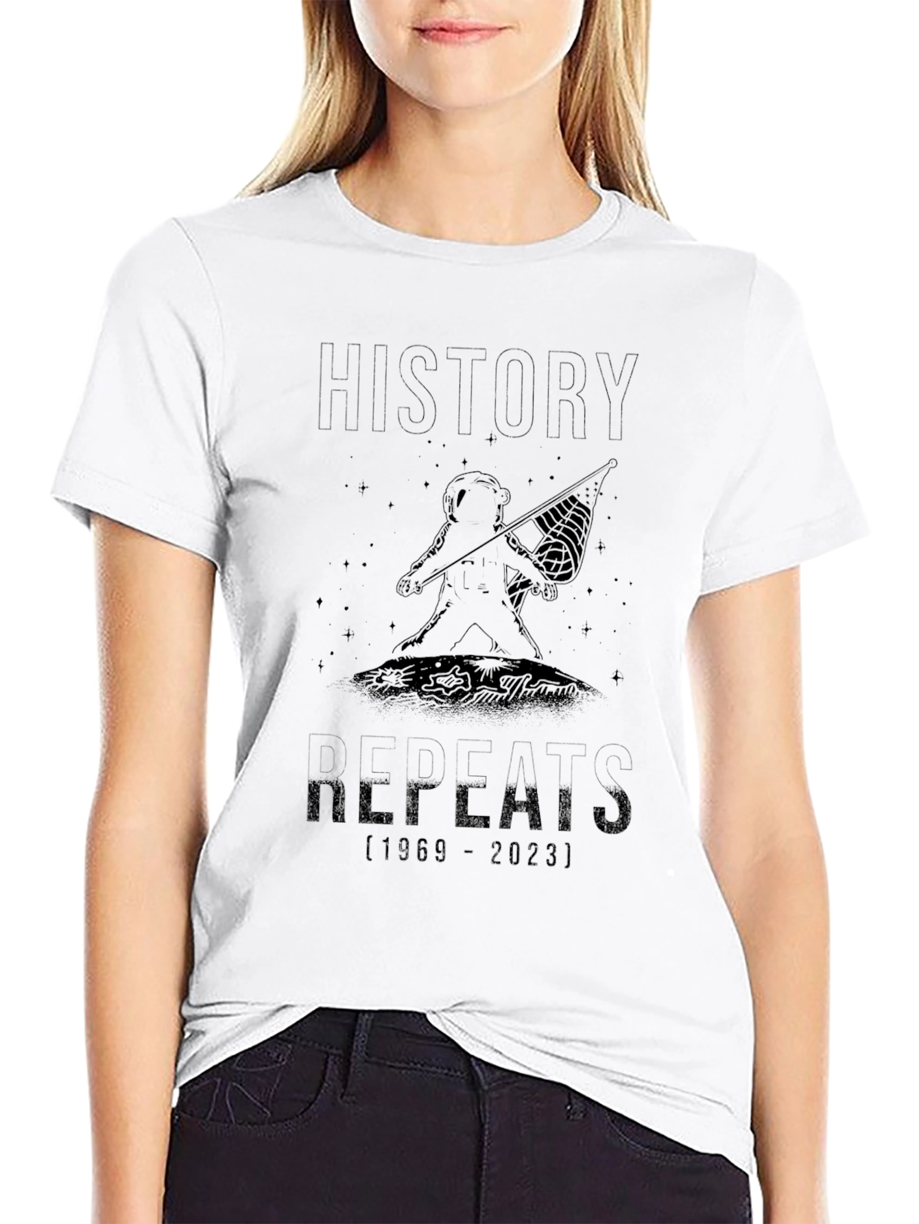 History Repeats T-Shirt - Black Graphic Tee