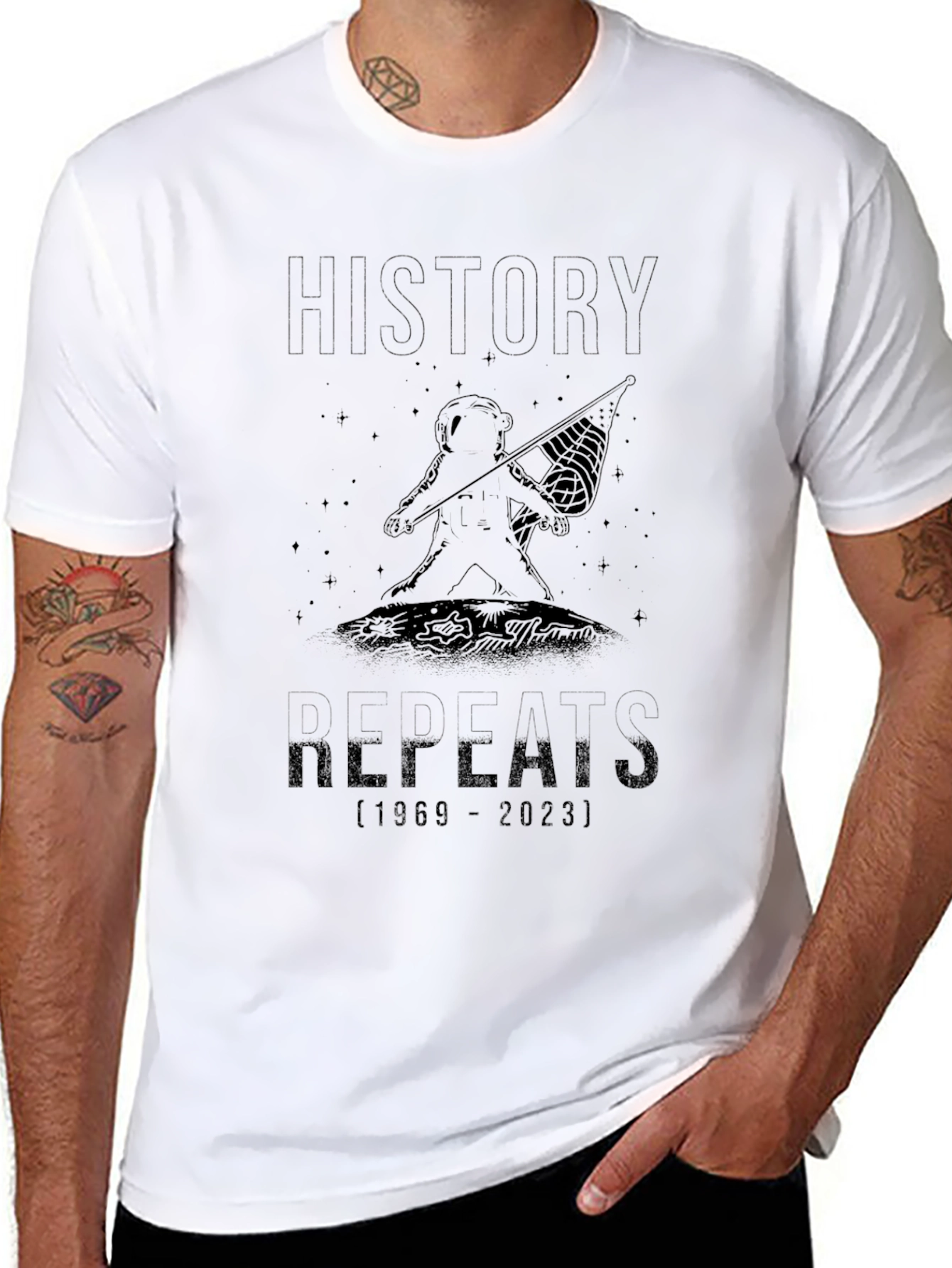 History Repeats T-Shirt - Black Graphic Tee
