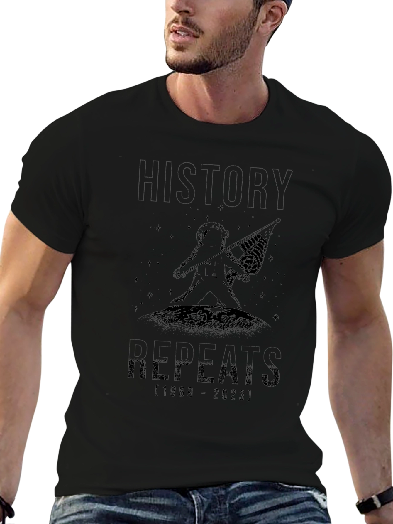 History Repeats T-Shirt - Black Graphic Tee