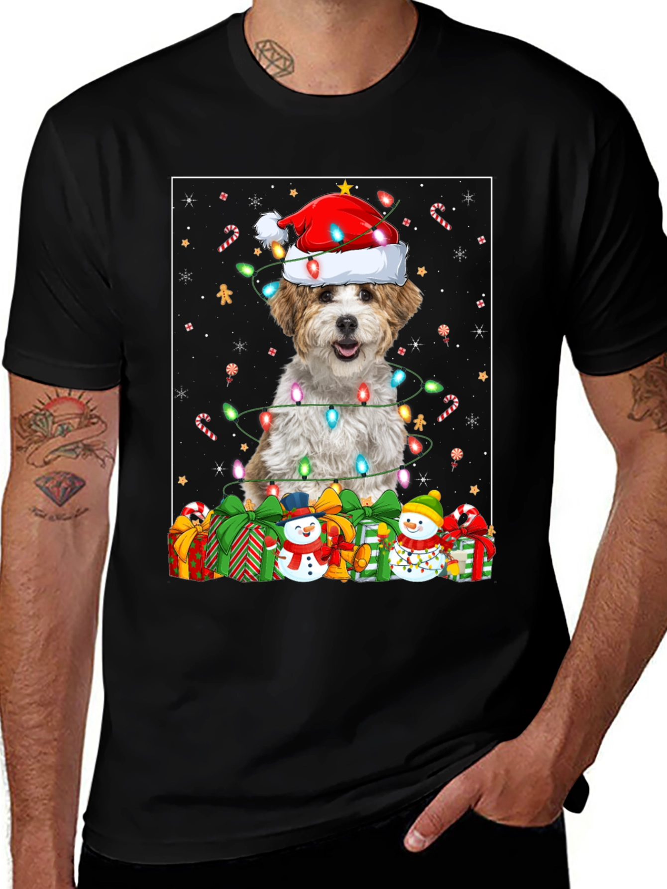 Festive Dog Christmas T-Shirt