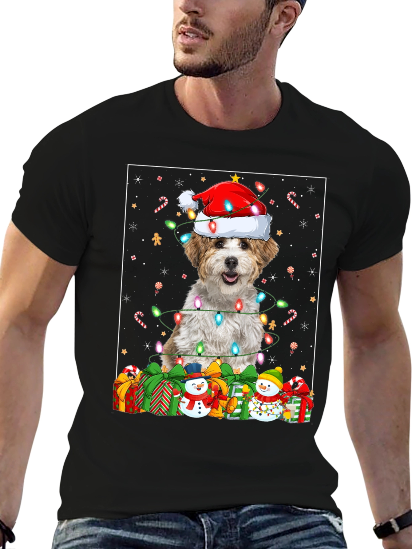 Festive Dog Christmas T-Shirt