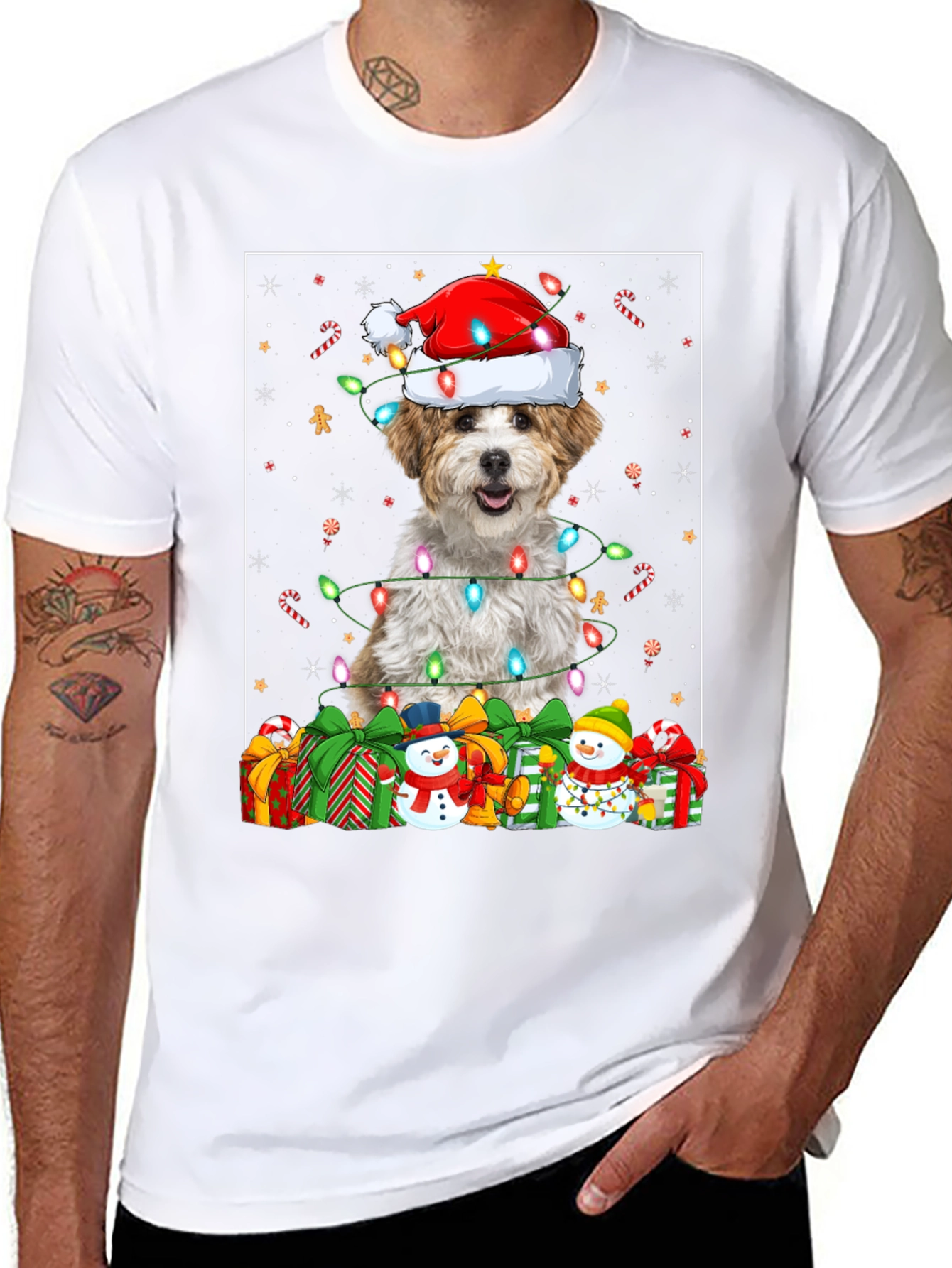 Festive Dog Christmas T-Shirt