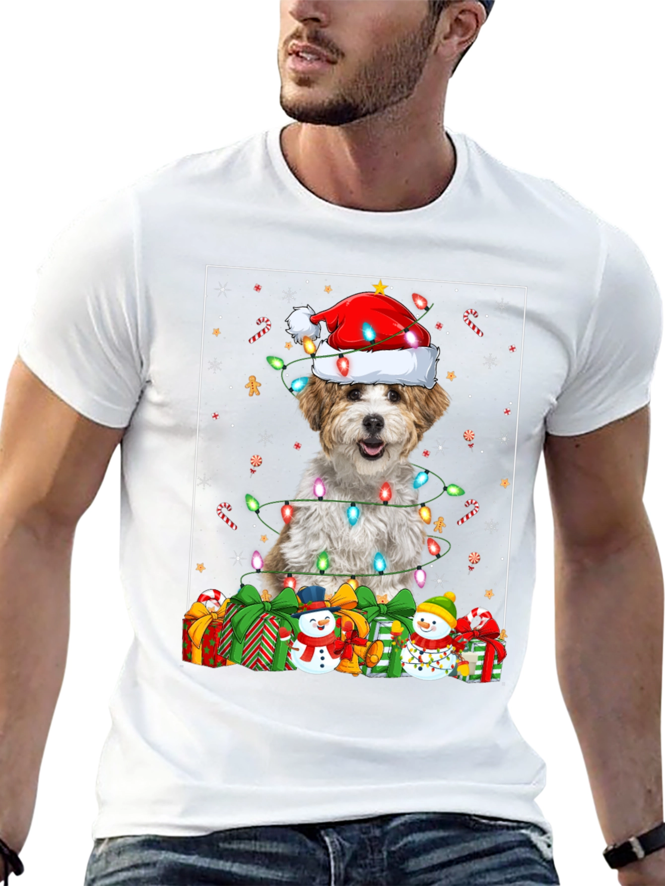 Festive Dog Christmas T-Shirt