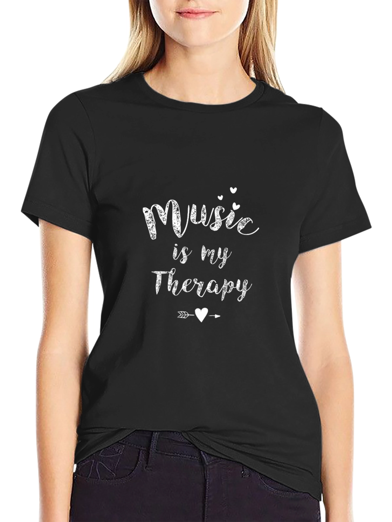 Music is my Therapy T-Shirt - Black