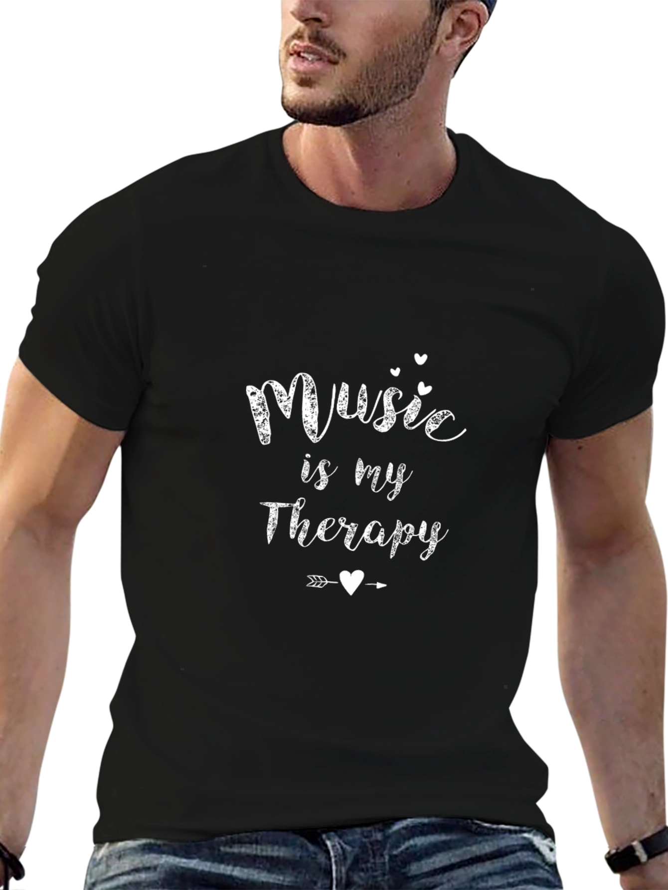Music is my Therapy T-Shirt - Black