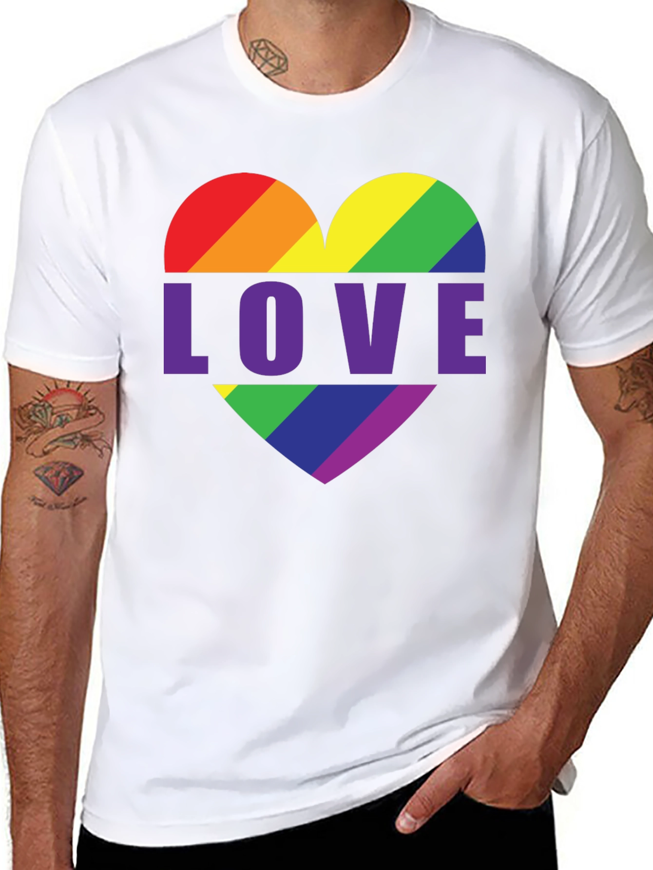 Rainbow Heart Pride T-Shirt - Love Wins