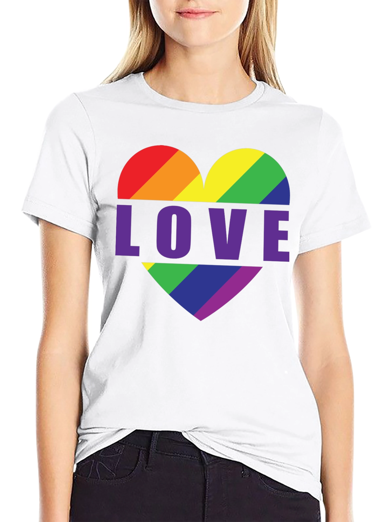 Rainbow Heart Pride T-Shirt - Love Wins