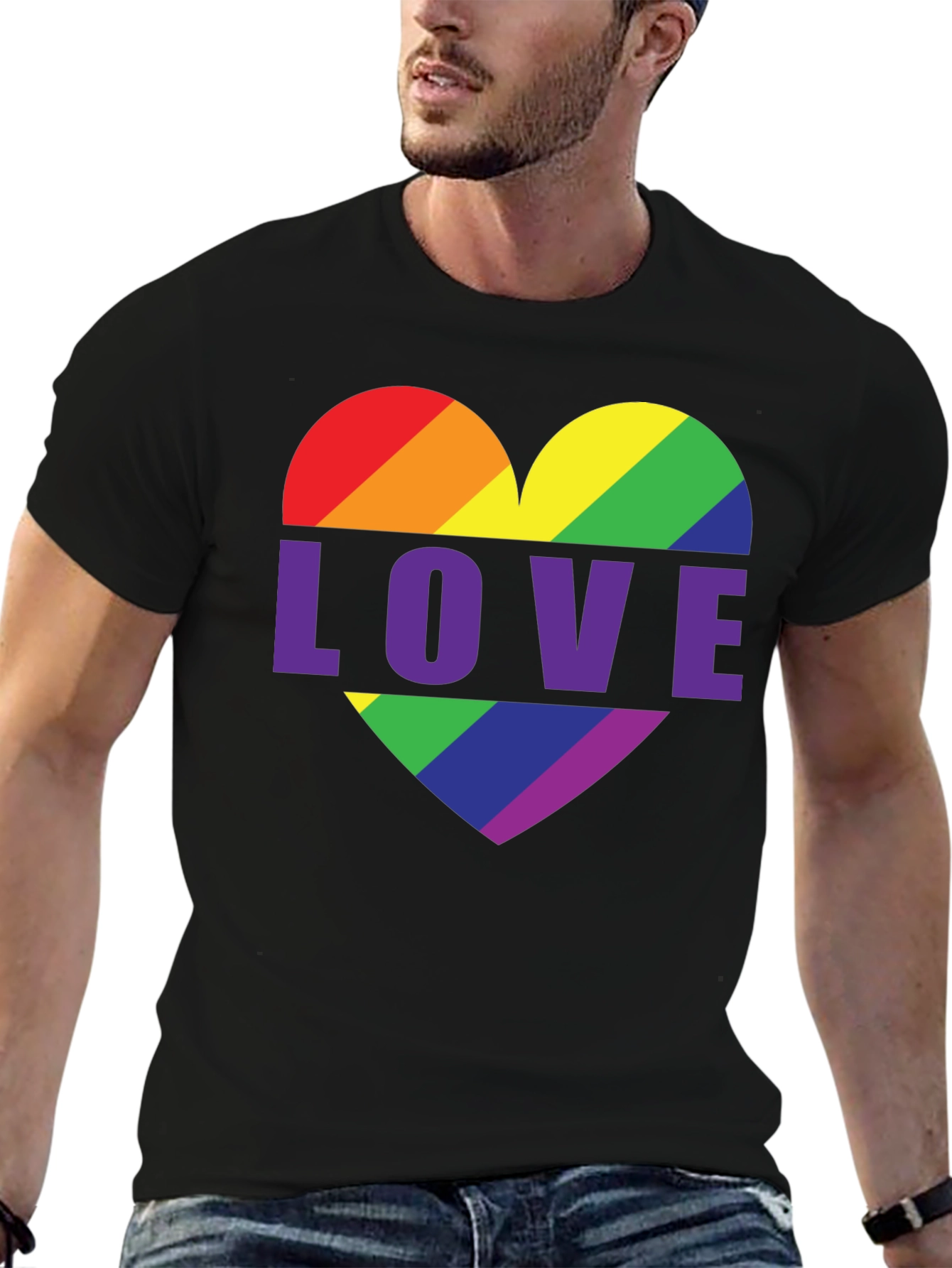 Rainbow Heart Pride T-Shirt - Love Wins