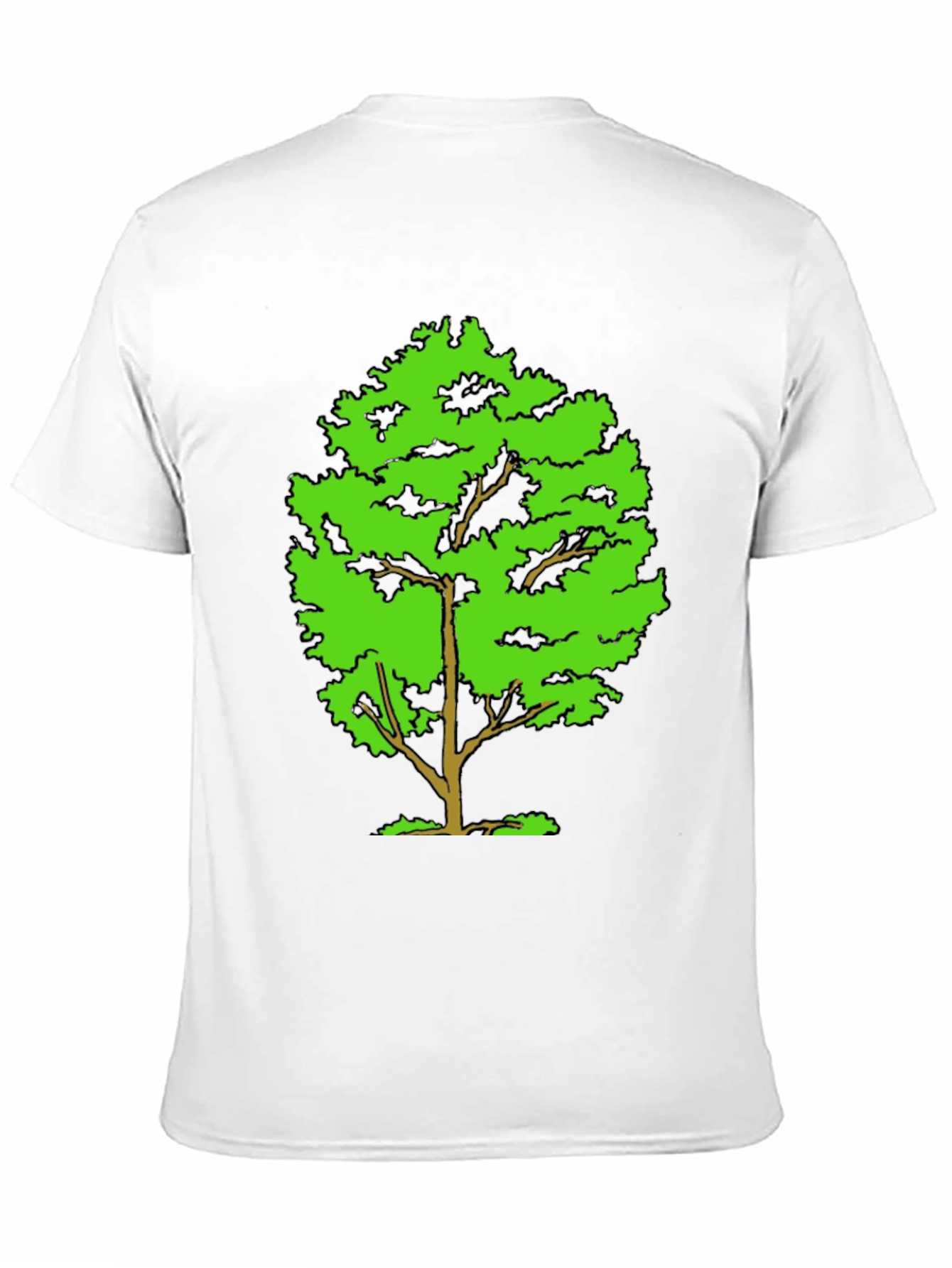 Green Tree Graphic Black T-Shirt