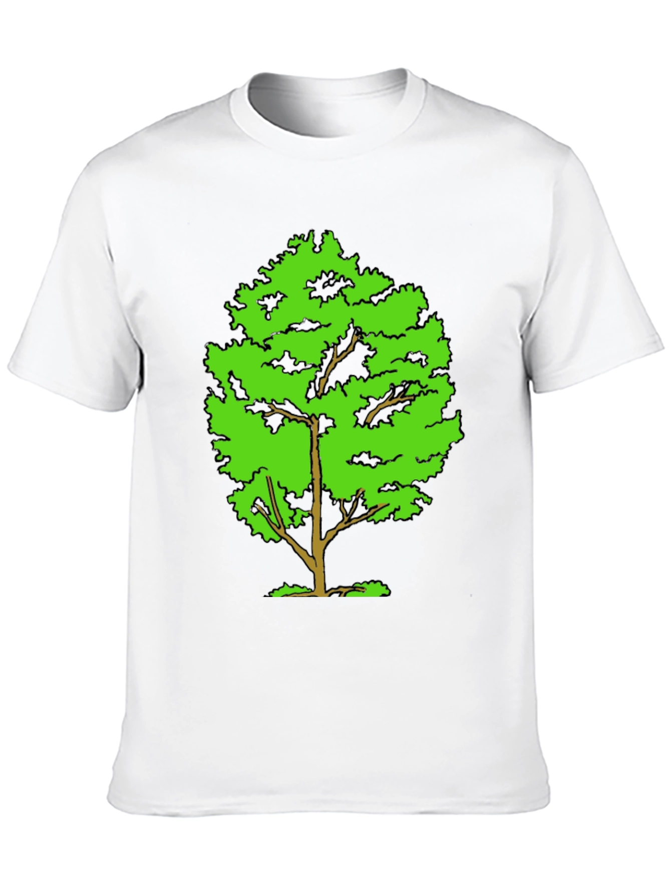 Green Tree Graphic Black T-Shirt