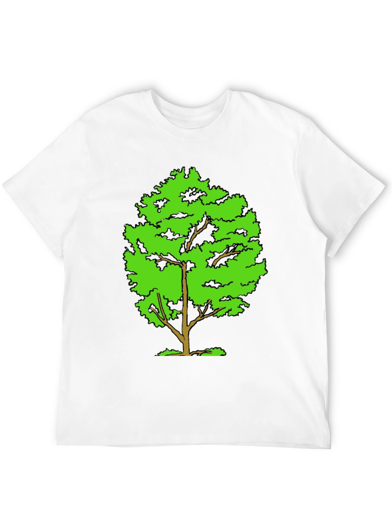 Green Tree Graphic Black T-Shirt