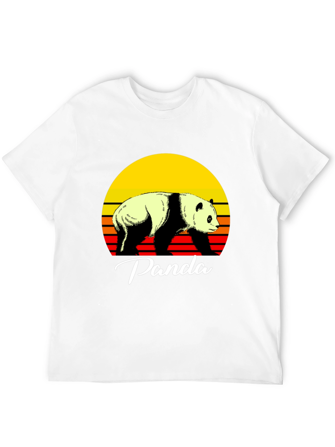 Retro Panda Graphic Tee - Sunset Design