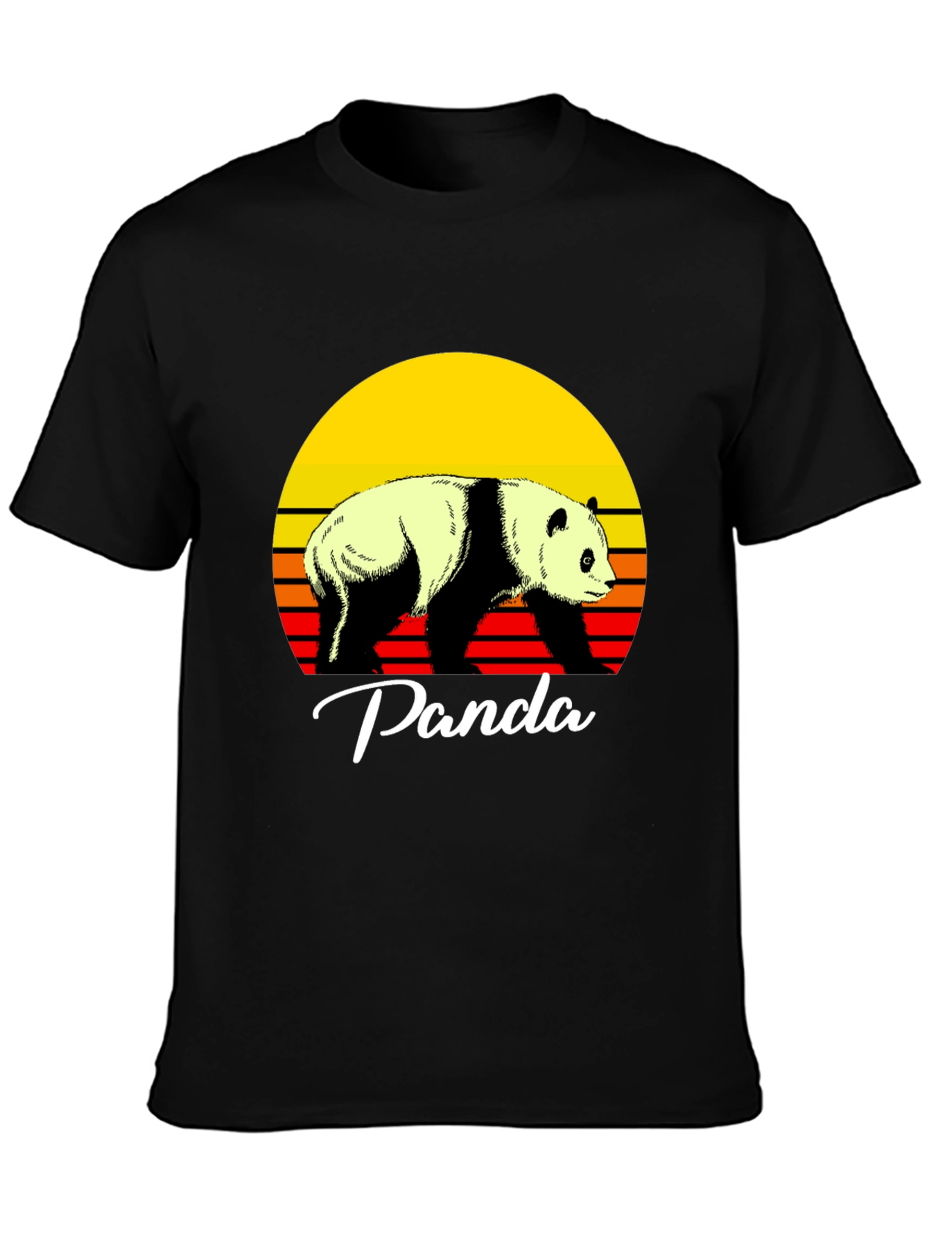 Retro Panda Graphic Tee - Sunset Design