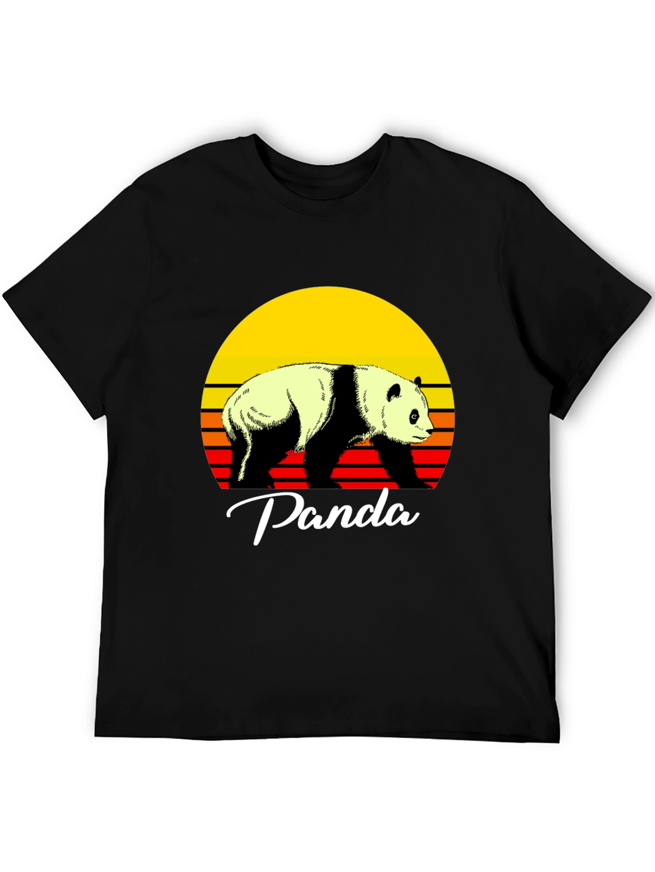 Retro Panda Graphic Tee - Sunset Design