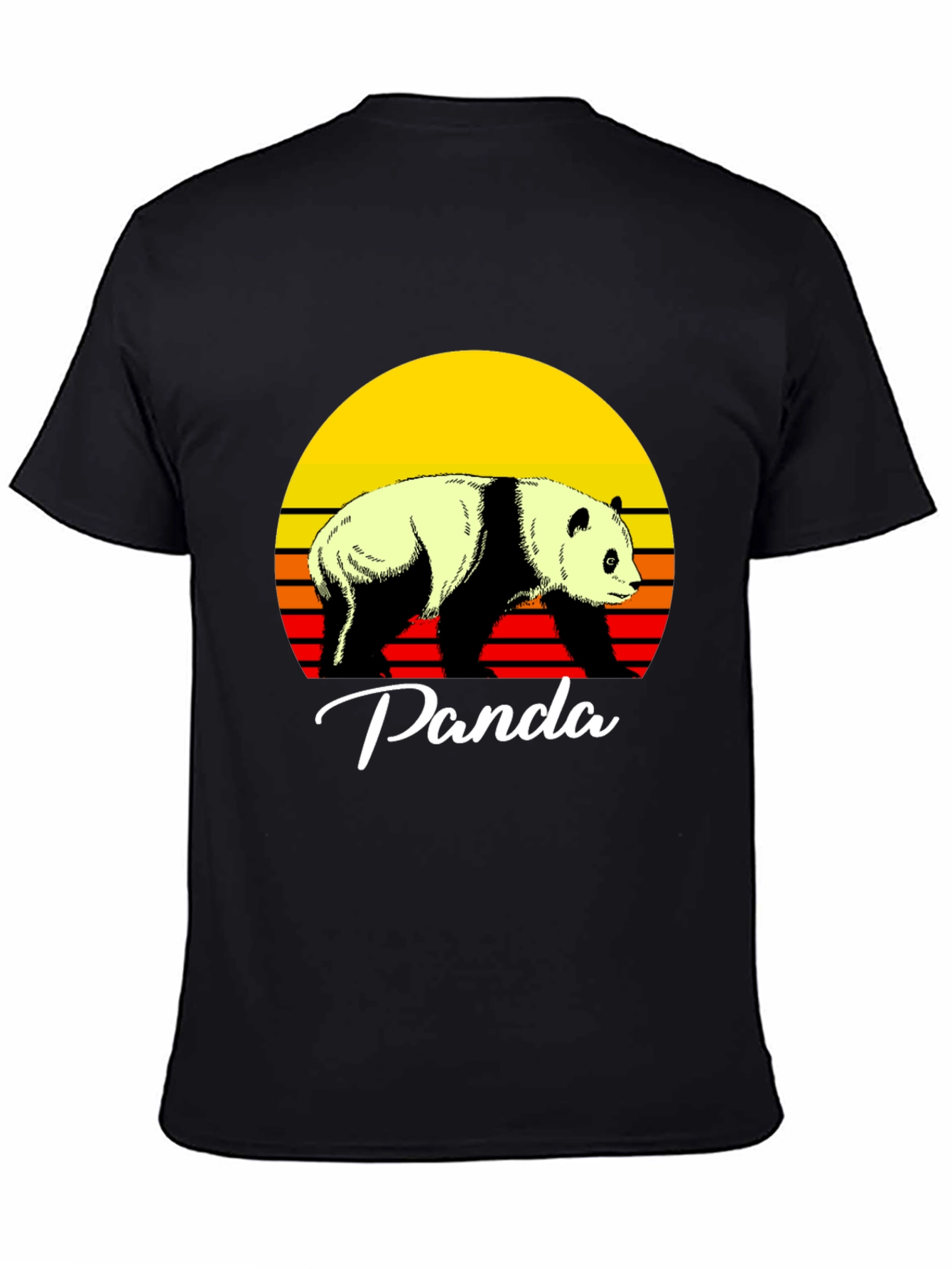 Retro Panda Graphic Tee - Sunset Design