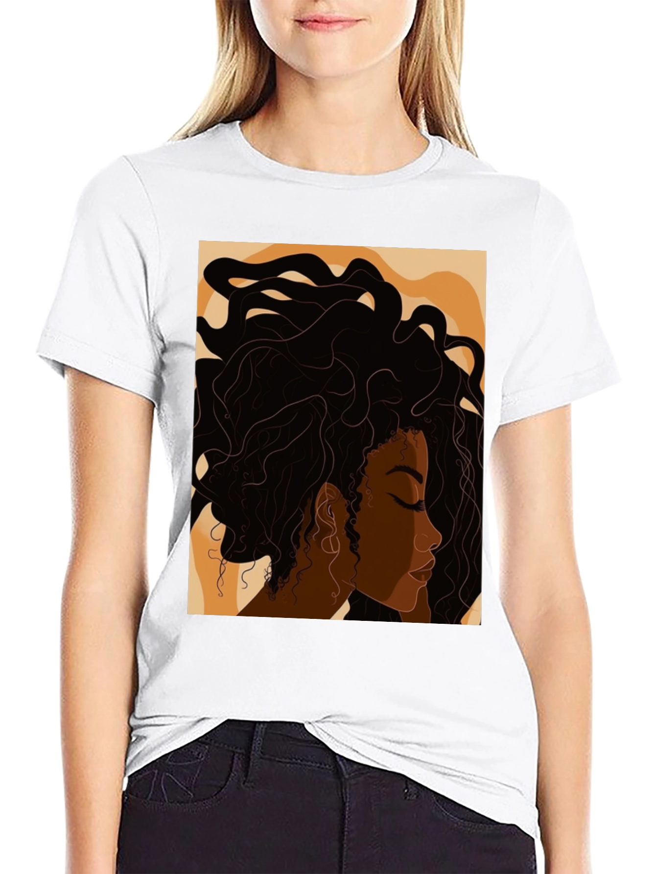 Black Woman Art Print T-Shirt