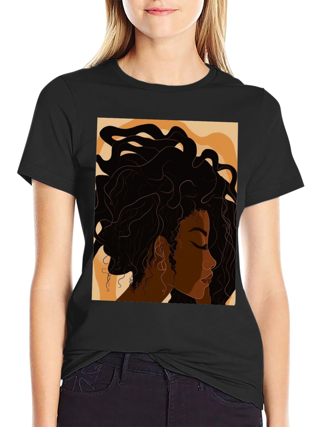 Black Woman Art Print T-Shirt