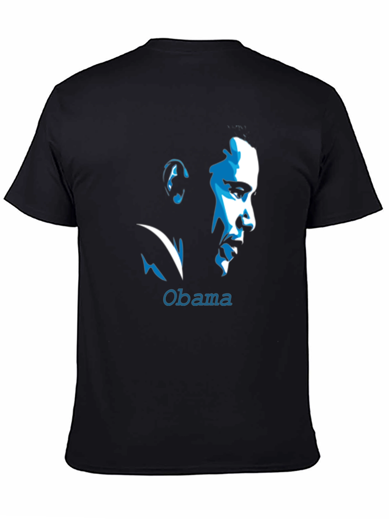 Obama Portrait Graphic Tee - Cool Black T-Shirt