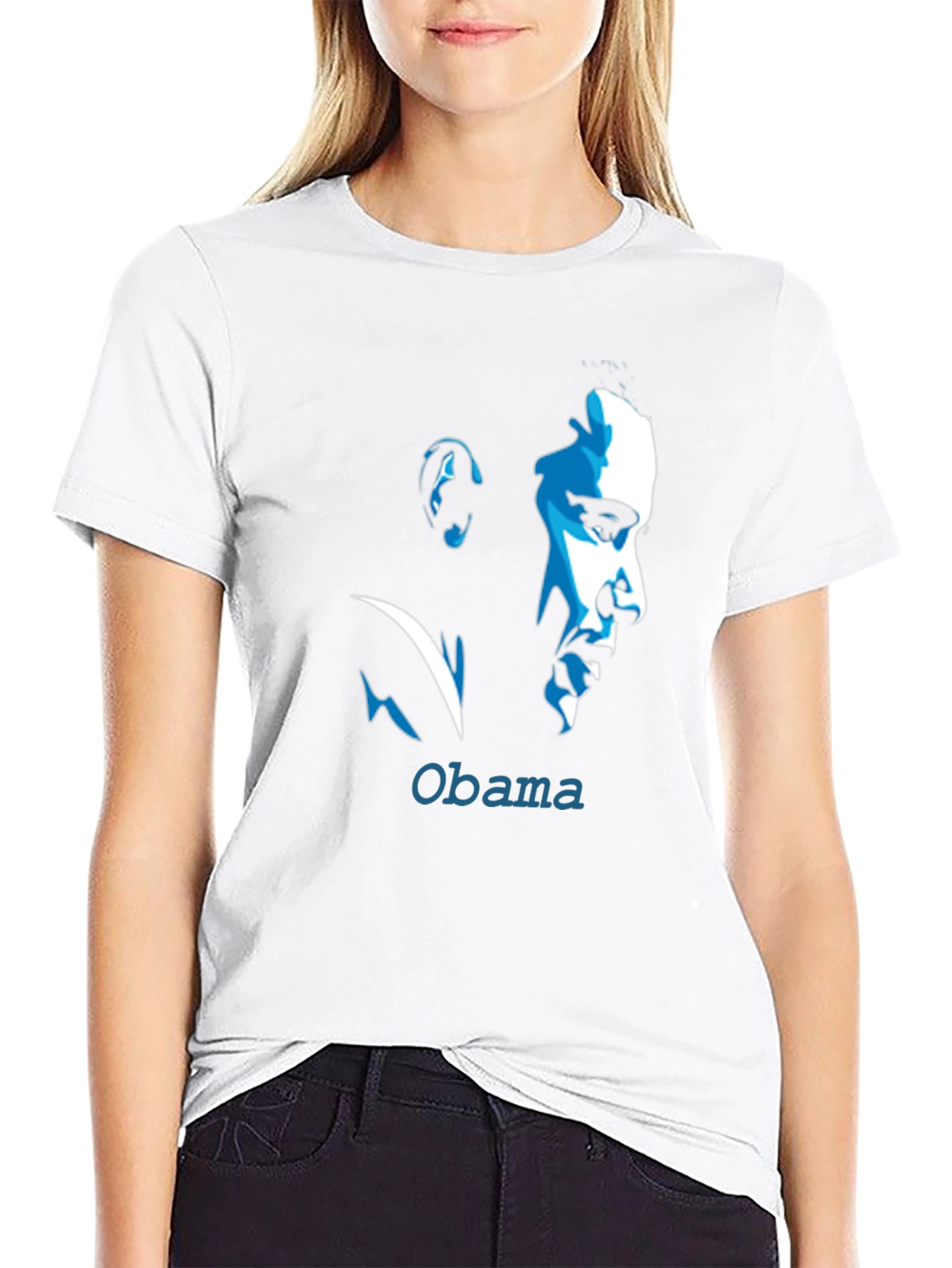 Obama Portrait Graphic Tee - Cool Black T-Shirt