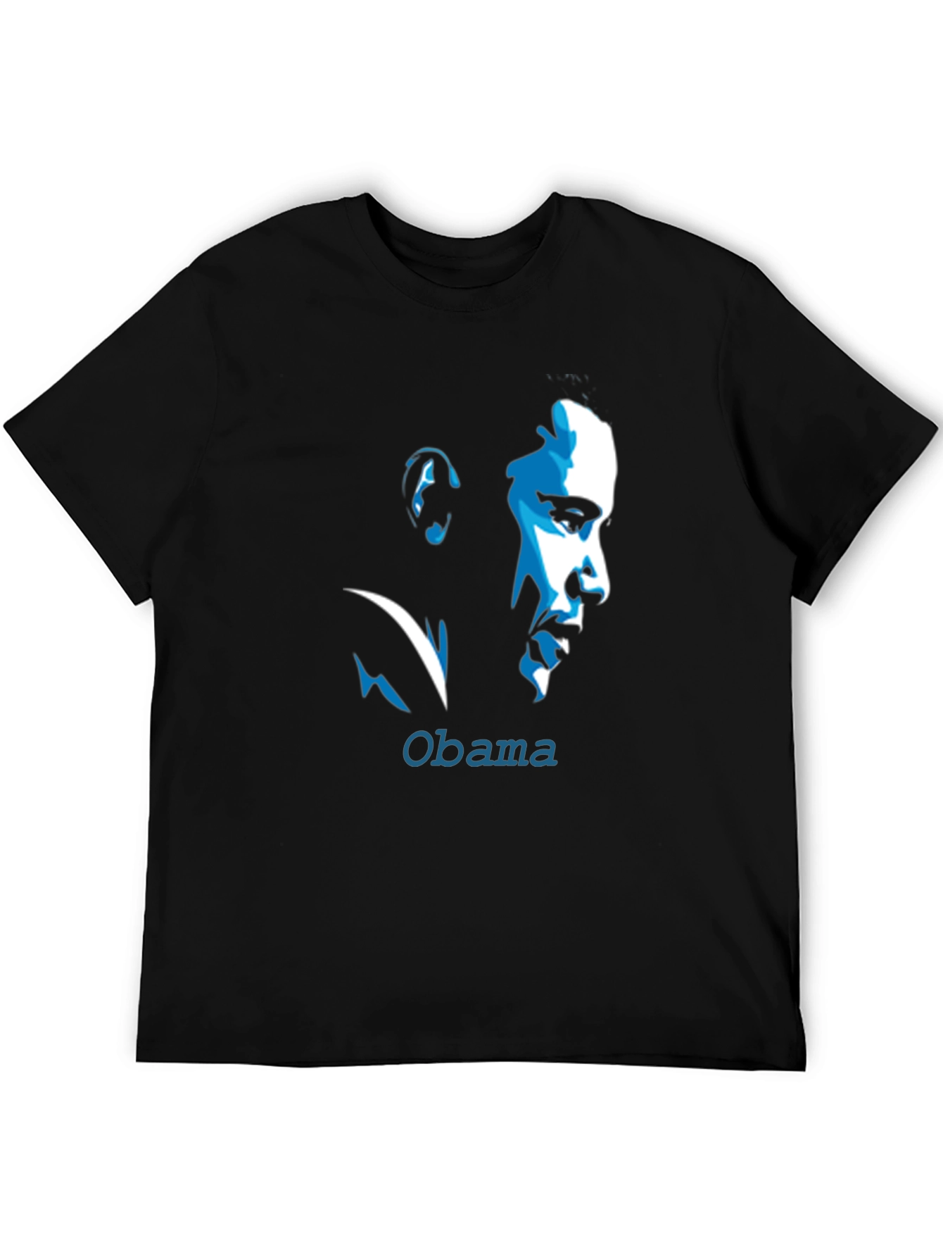 Obama Portrait Graphic Tee - Cool Black T-Shirt