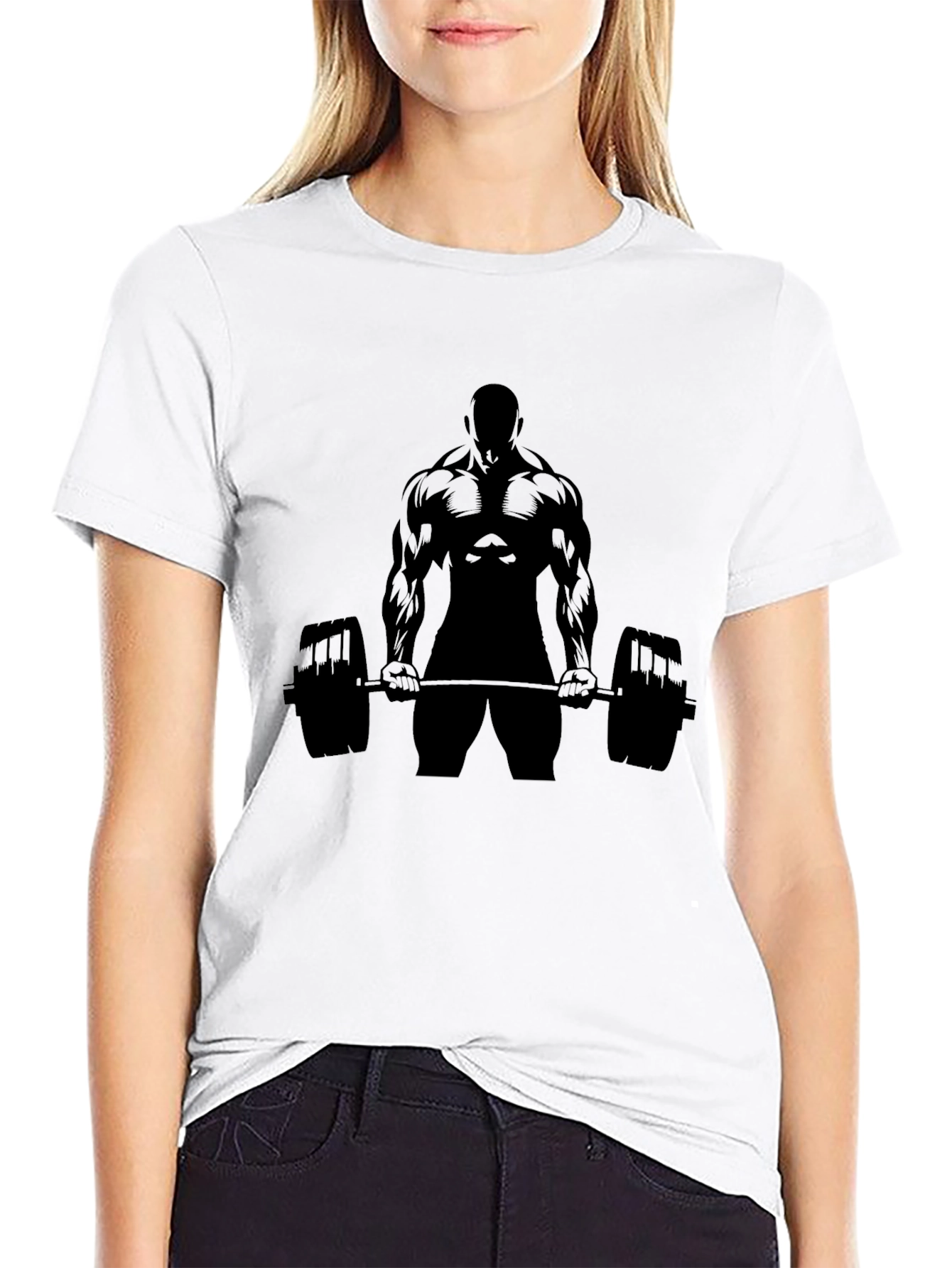 Muscle Man Barbell Graphic Tee - Black