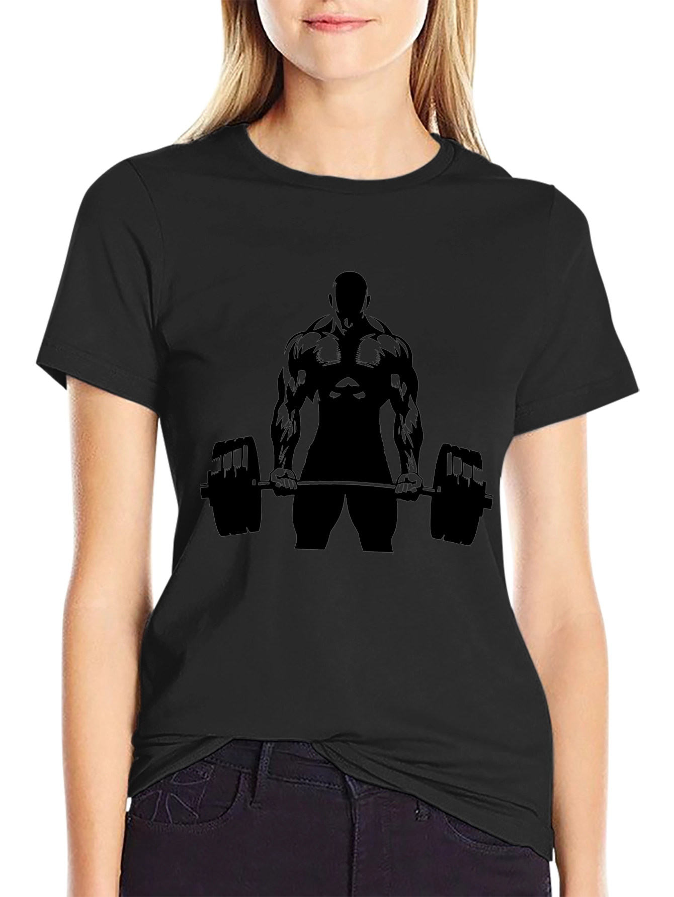 Muscle Man Barbell Graphic Tee - Black
