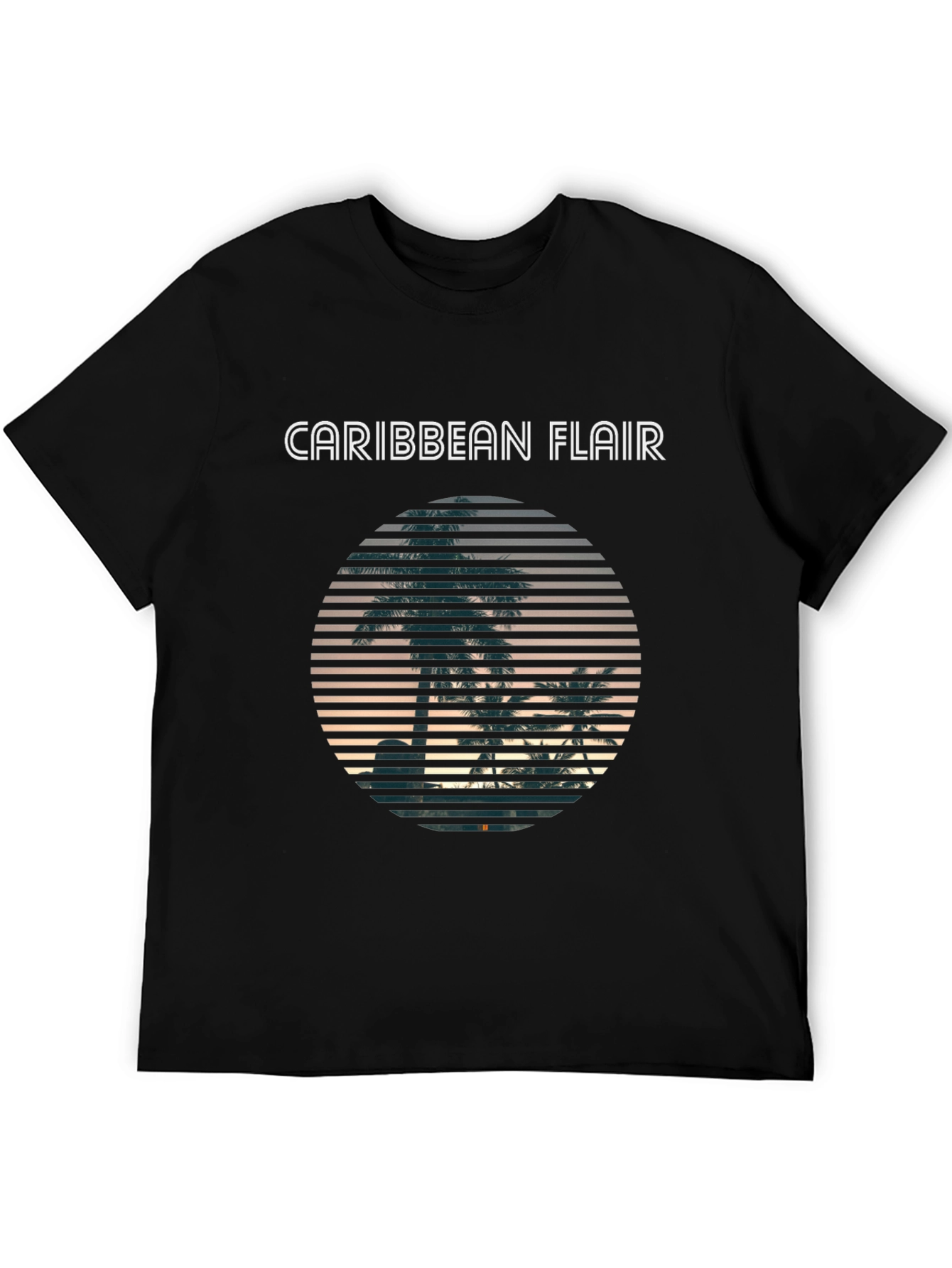 Caribbean Flair Mens Black T-Shirt