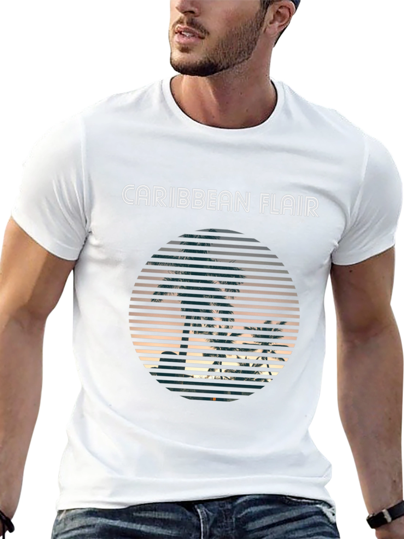 Caribbean Flair Mens Black T-Shirt