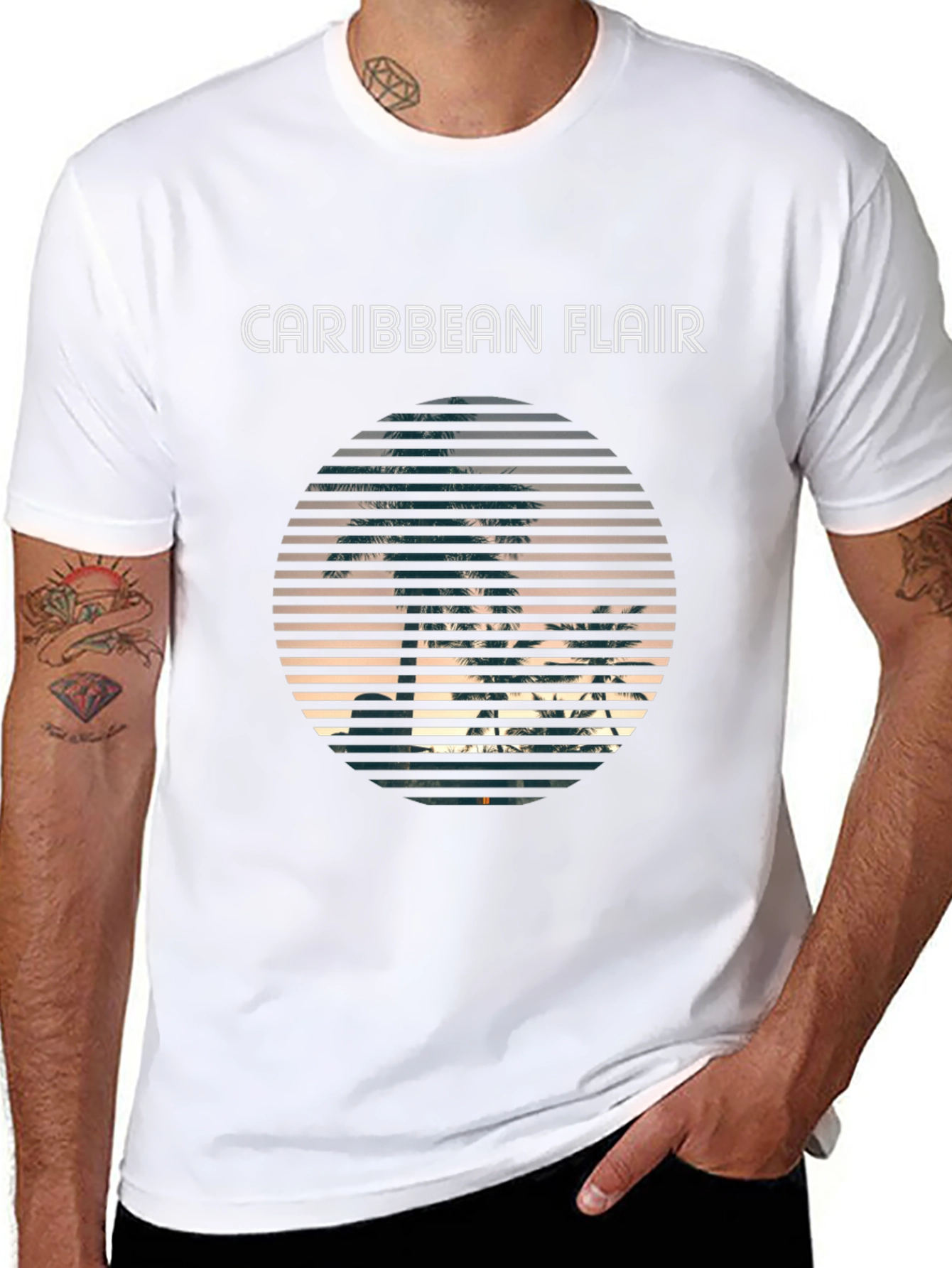 Caribbean Flair Mens Black T-Shirt