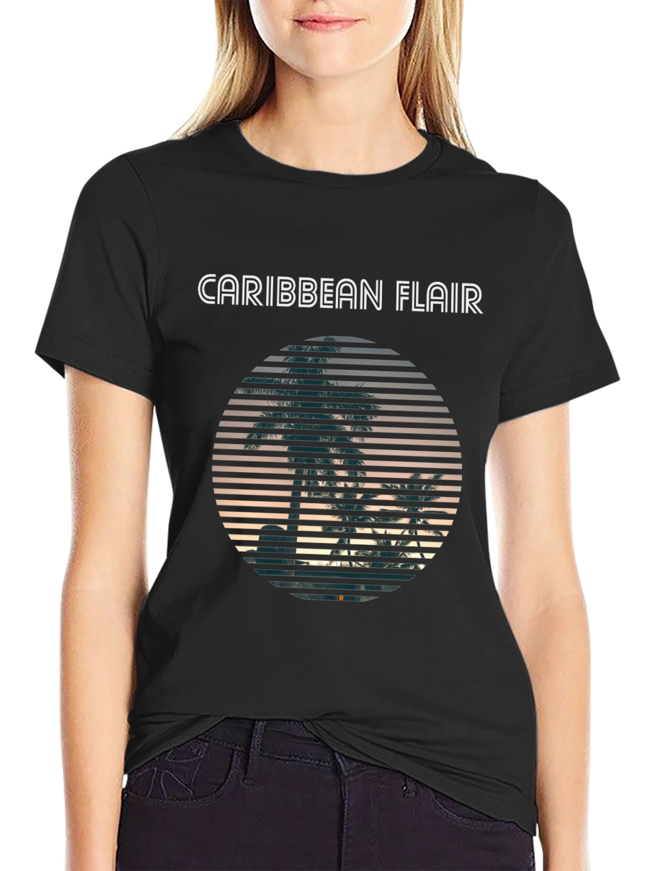 Caribbean Flair Mens Black T-Shirt