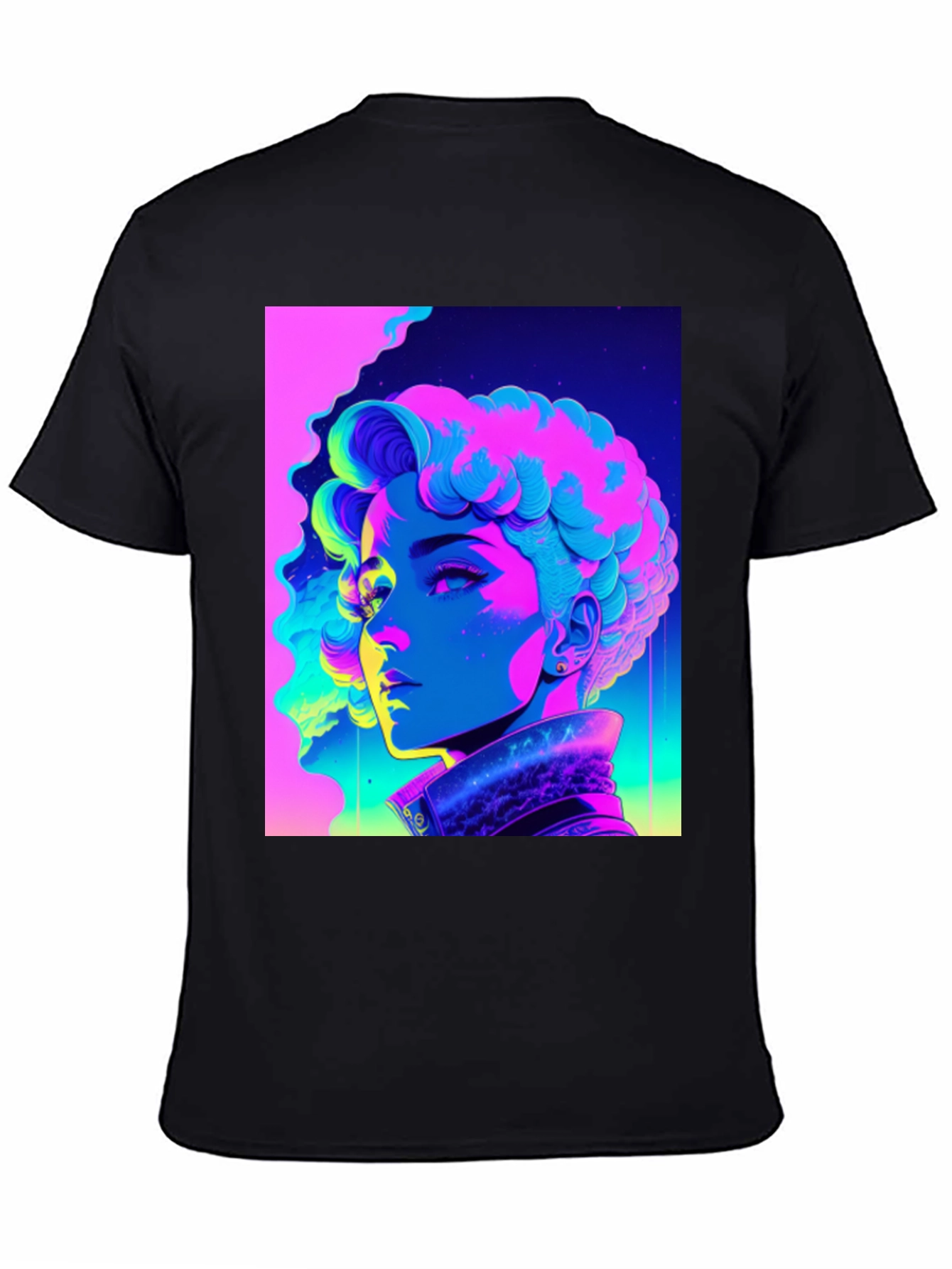 Neon Portrait Graphic Tee - Retro Style