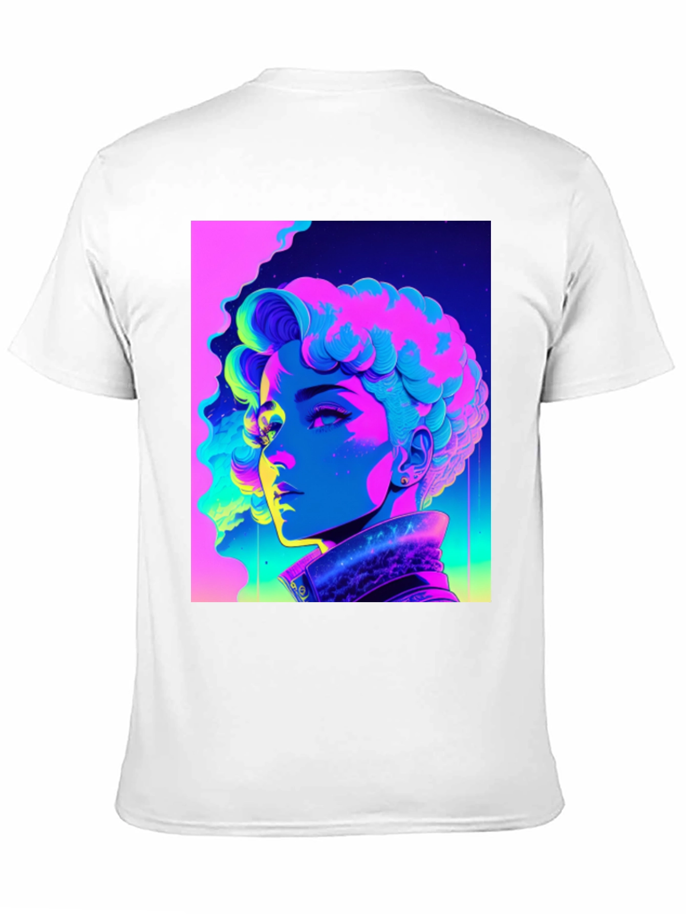 Neon Portrait Graphic Tee - Retro Style