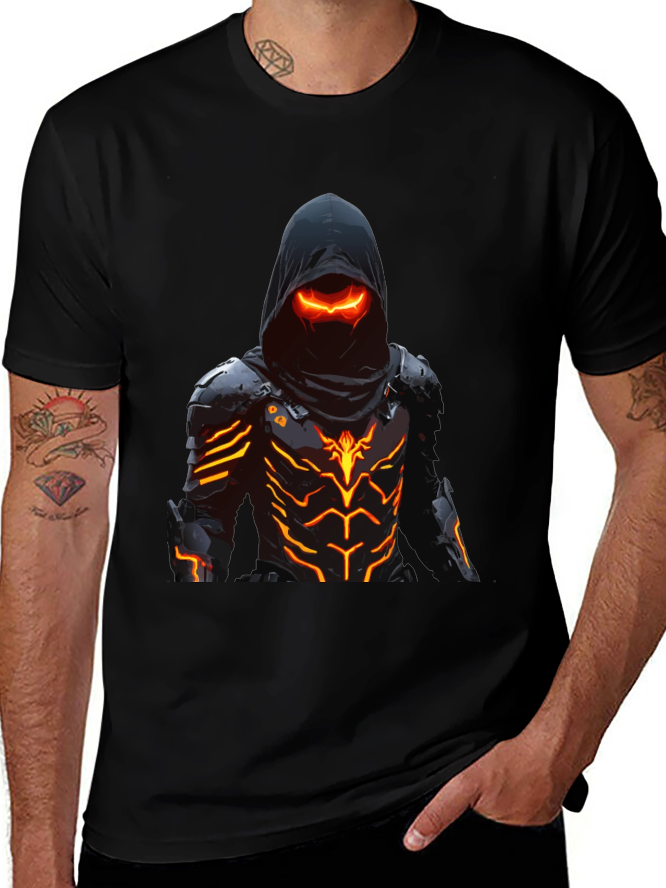 Cyberpunk Assassin Graphic Tee - Black