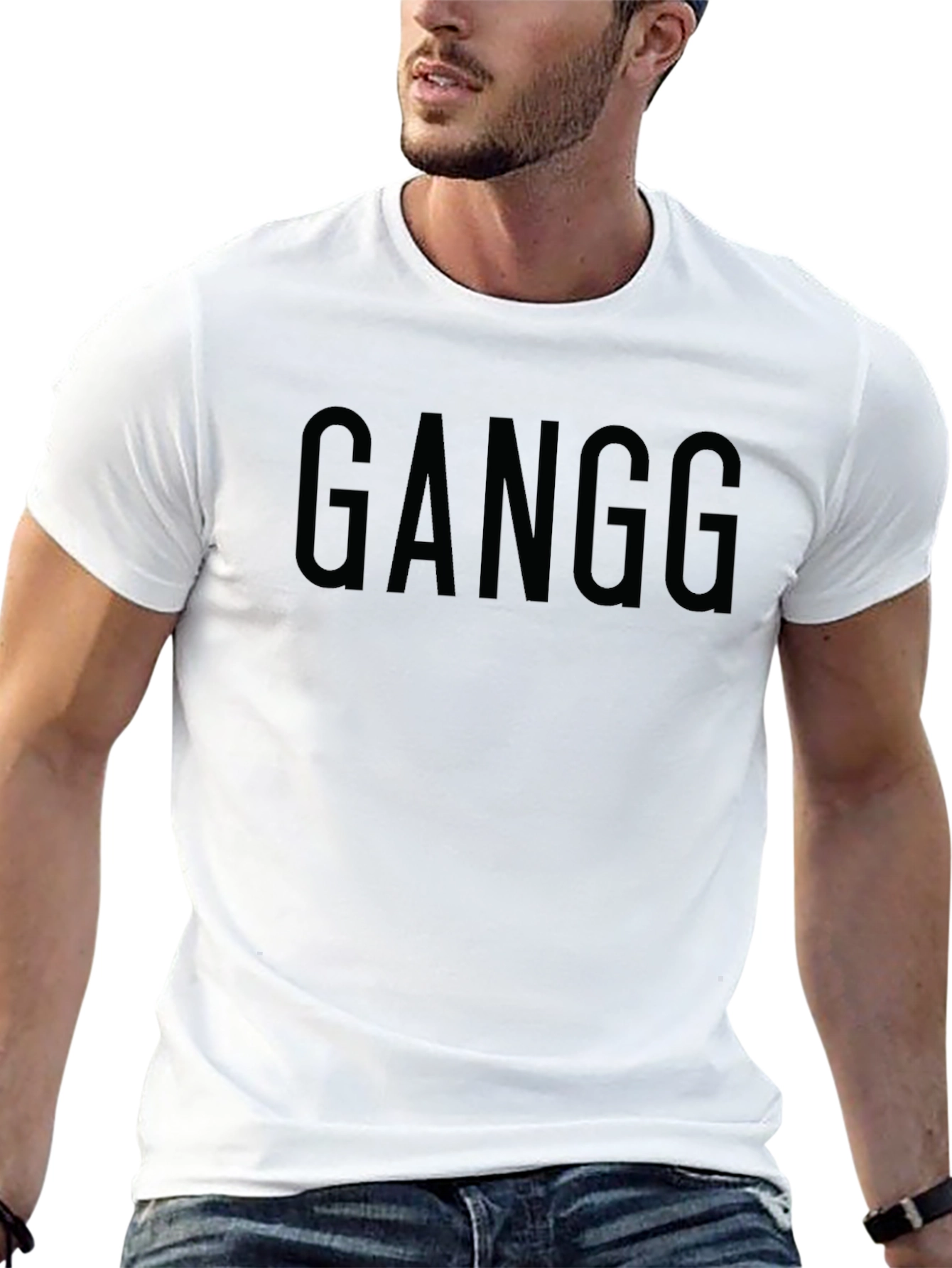 GANGG Black Crew Neck T-Shirt - Modern Fit