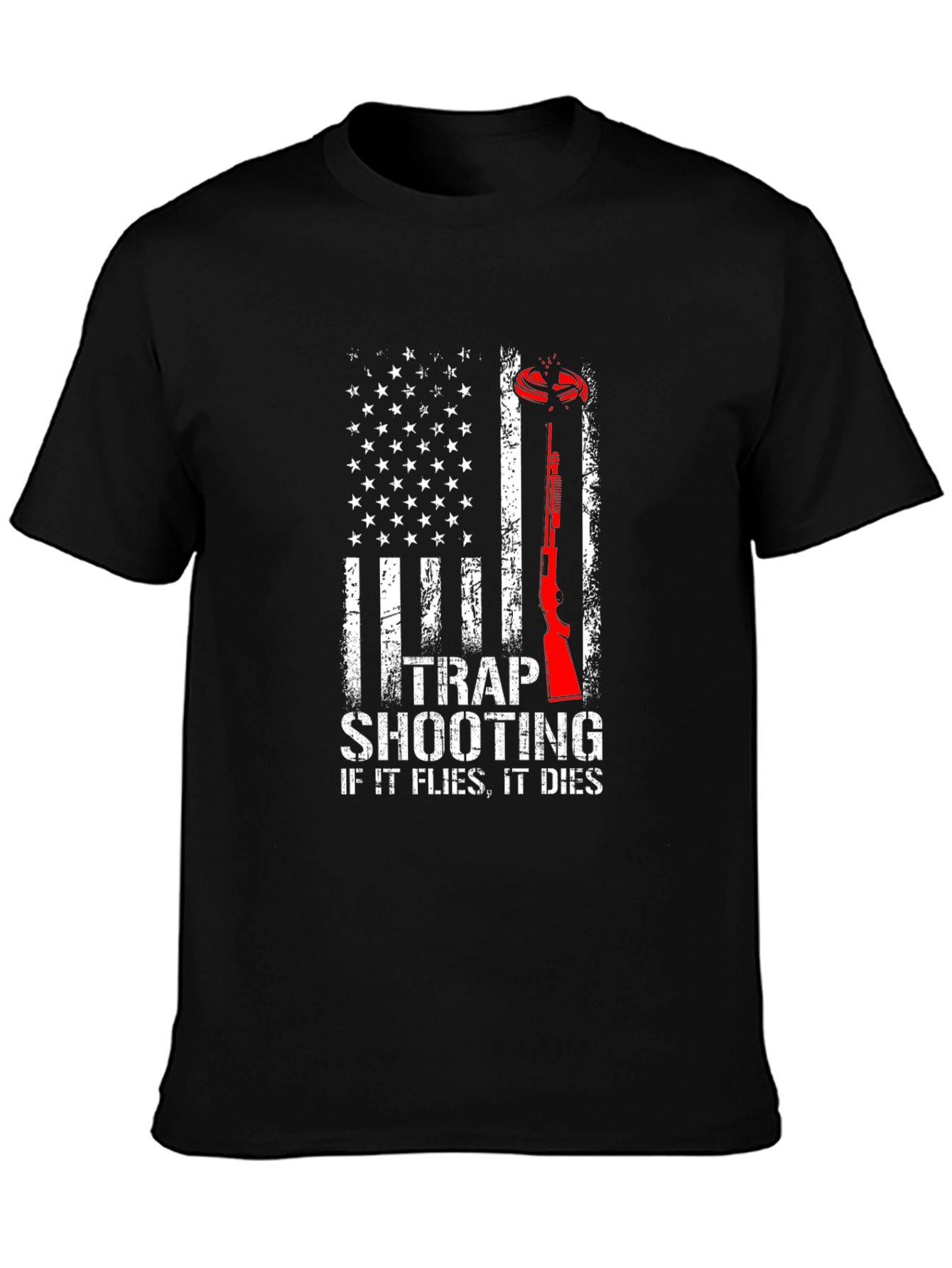 Trap Shooting American Flag T-Shirt