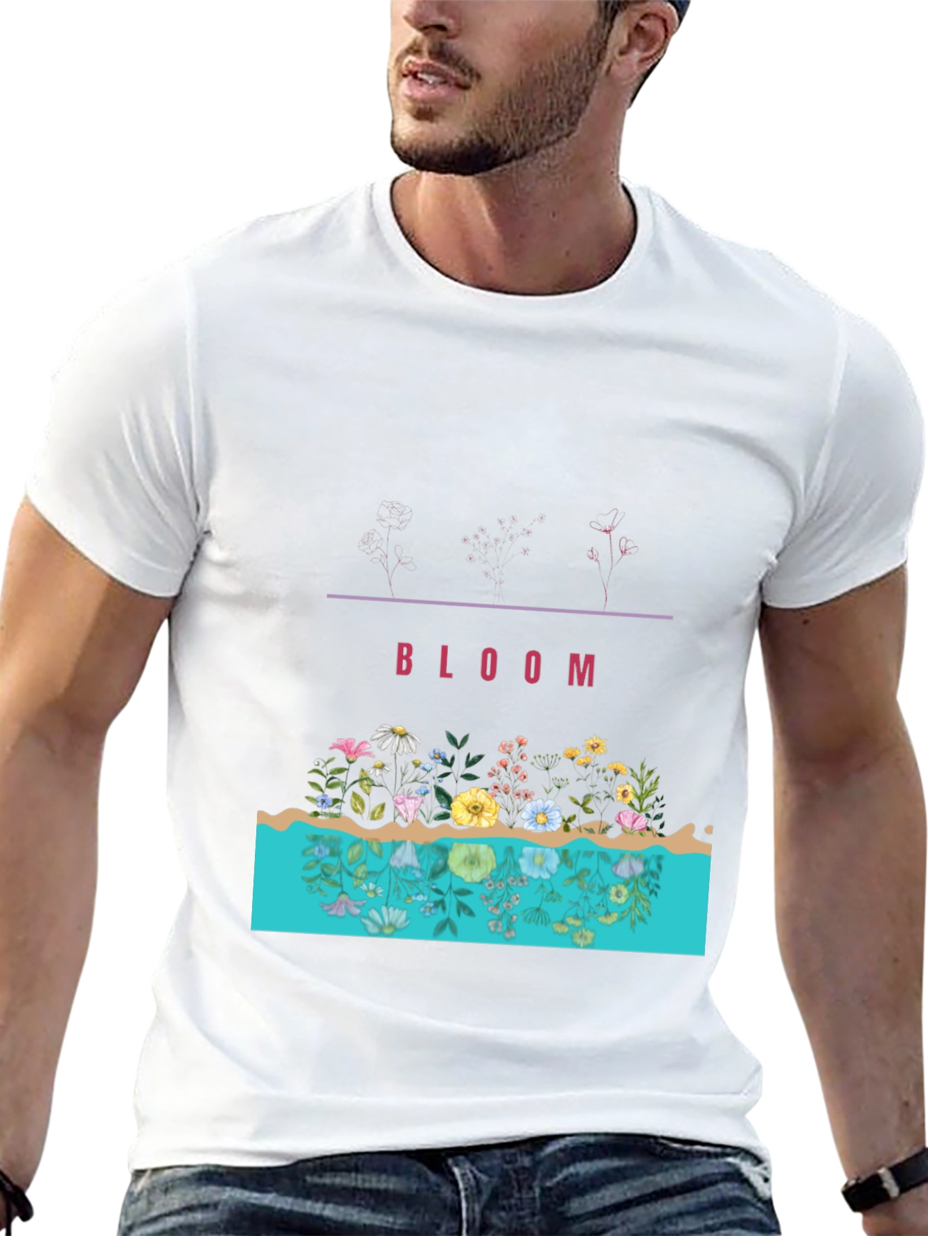 Bloom Graphic Print Black Tee