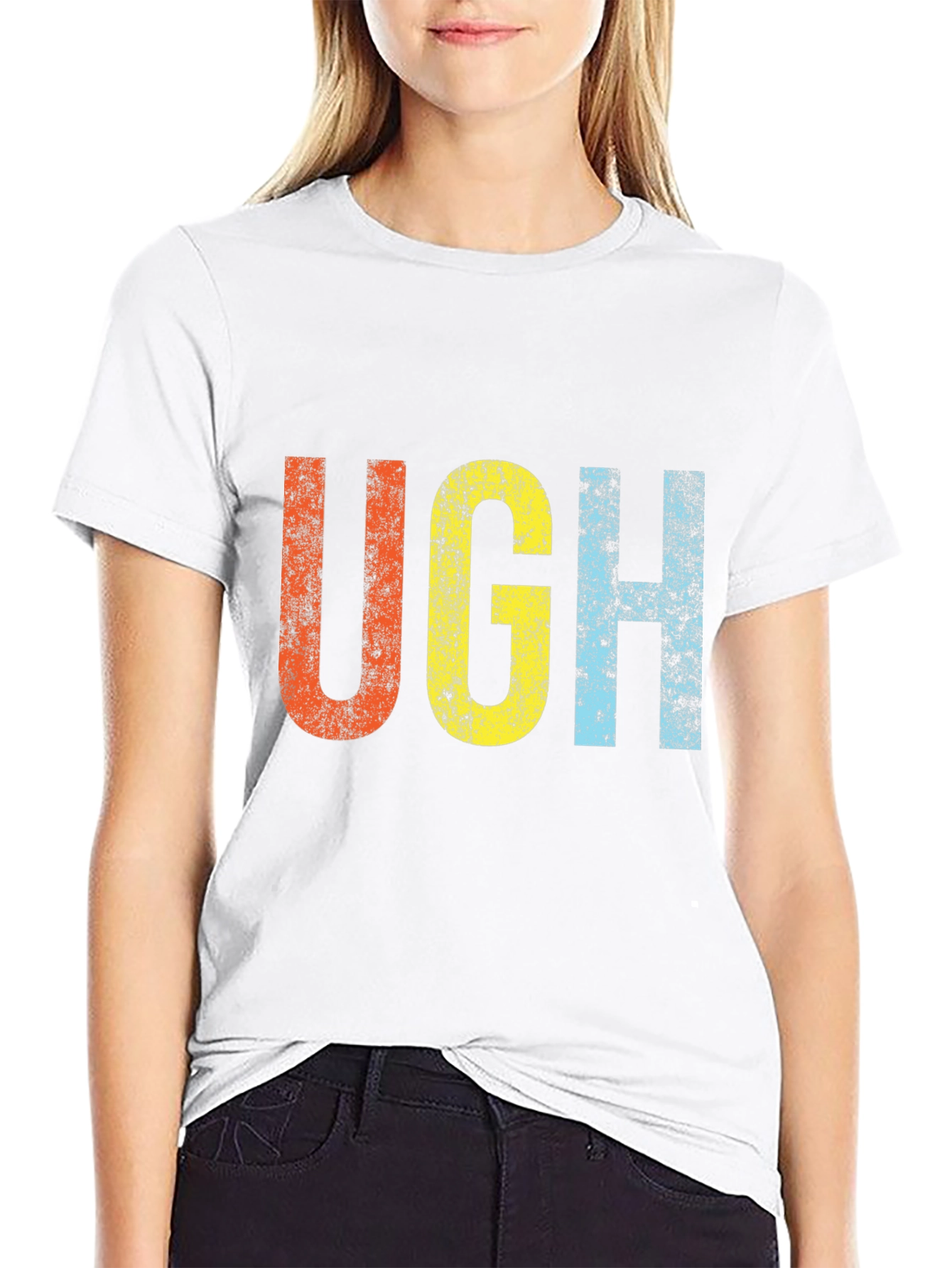 Retro UGH T-Shirt - Distressed Graphic Tee