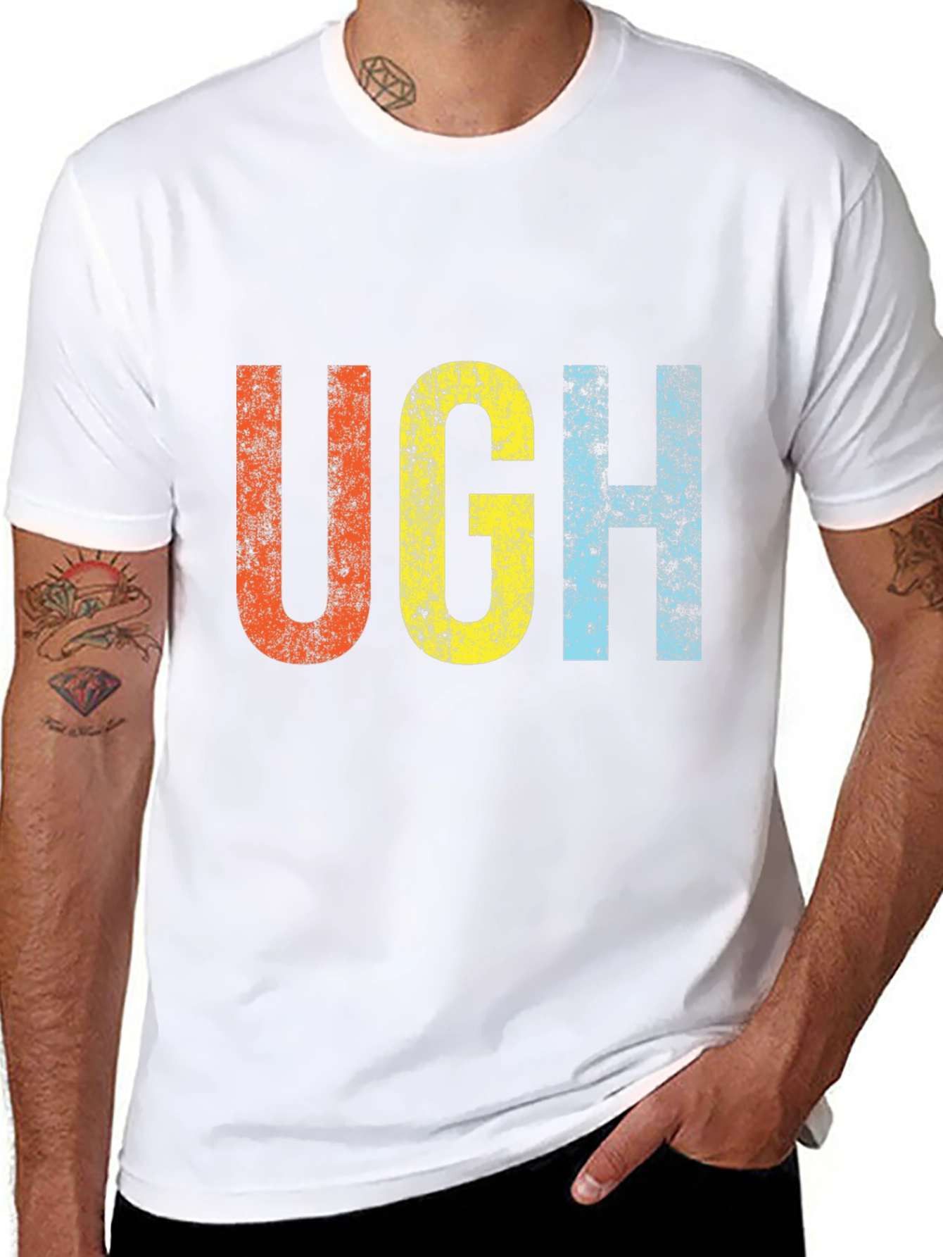 Retro UGH T-Shirt - Distressed Graphic Tee