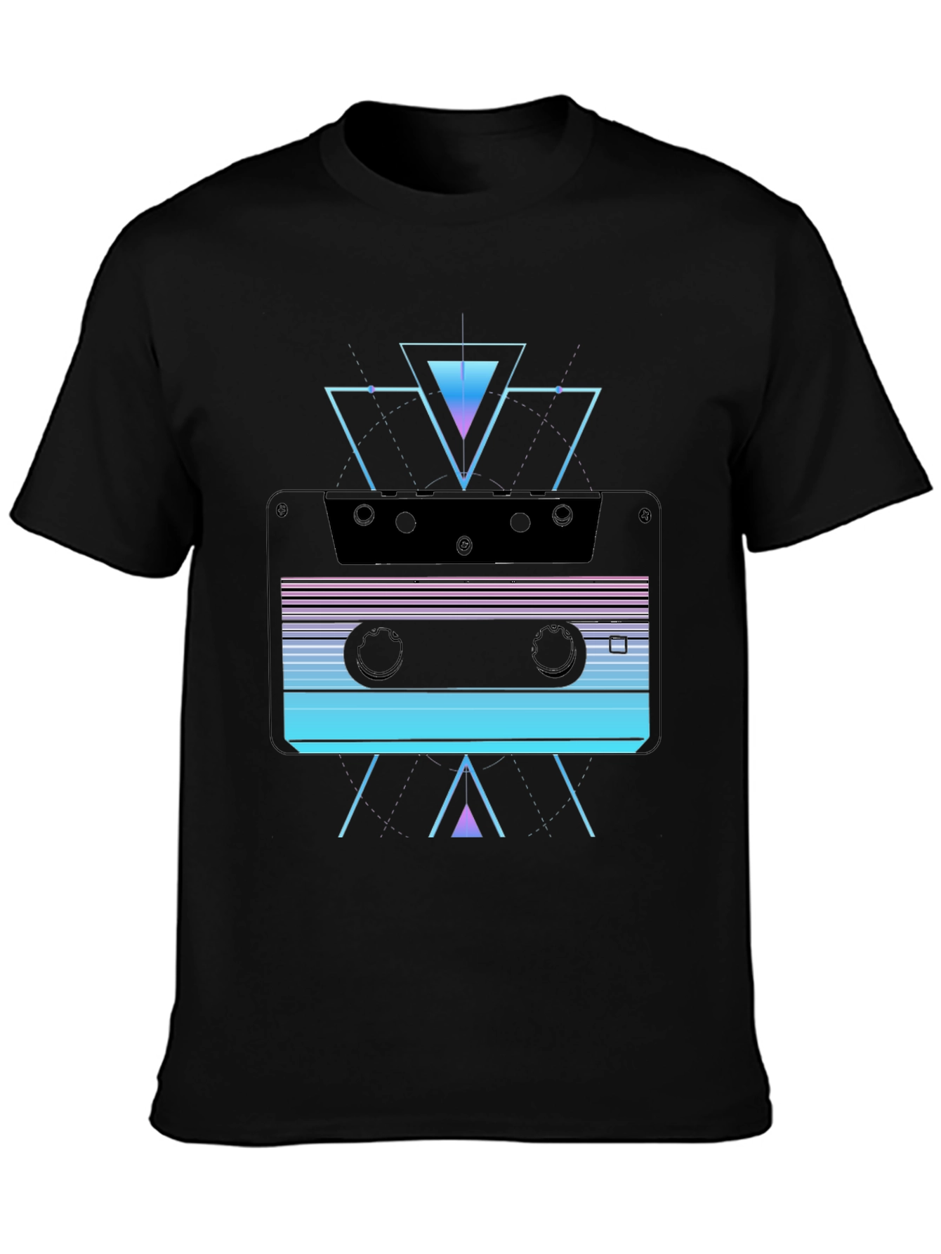 Retro Cassette Tape Graphic T-Shirt - Synthwave Style