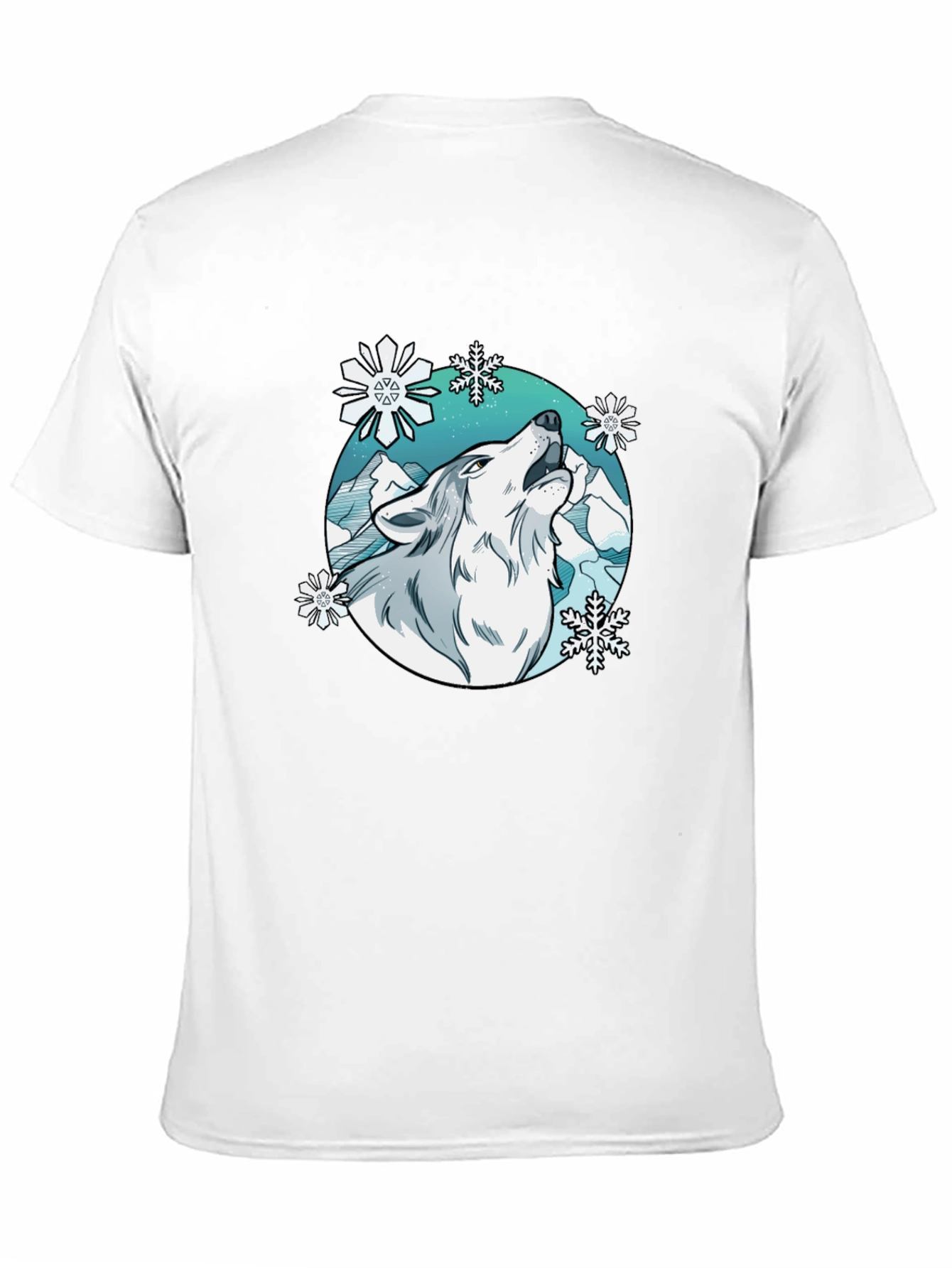 Wolf Snowflake Graphic Tee - Stylish Winter T-Shirt