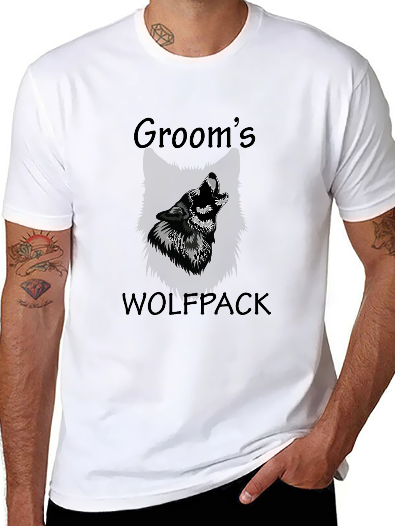 Grooms Wolfpack T-Shirt - Wedding Party Apparel