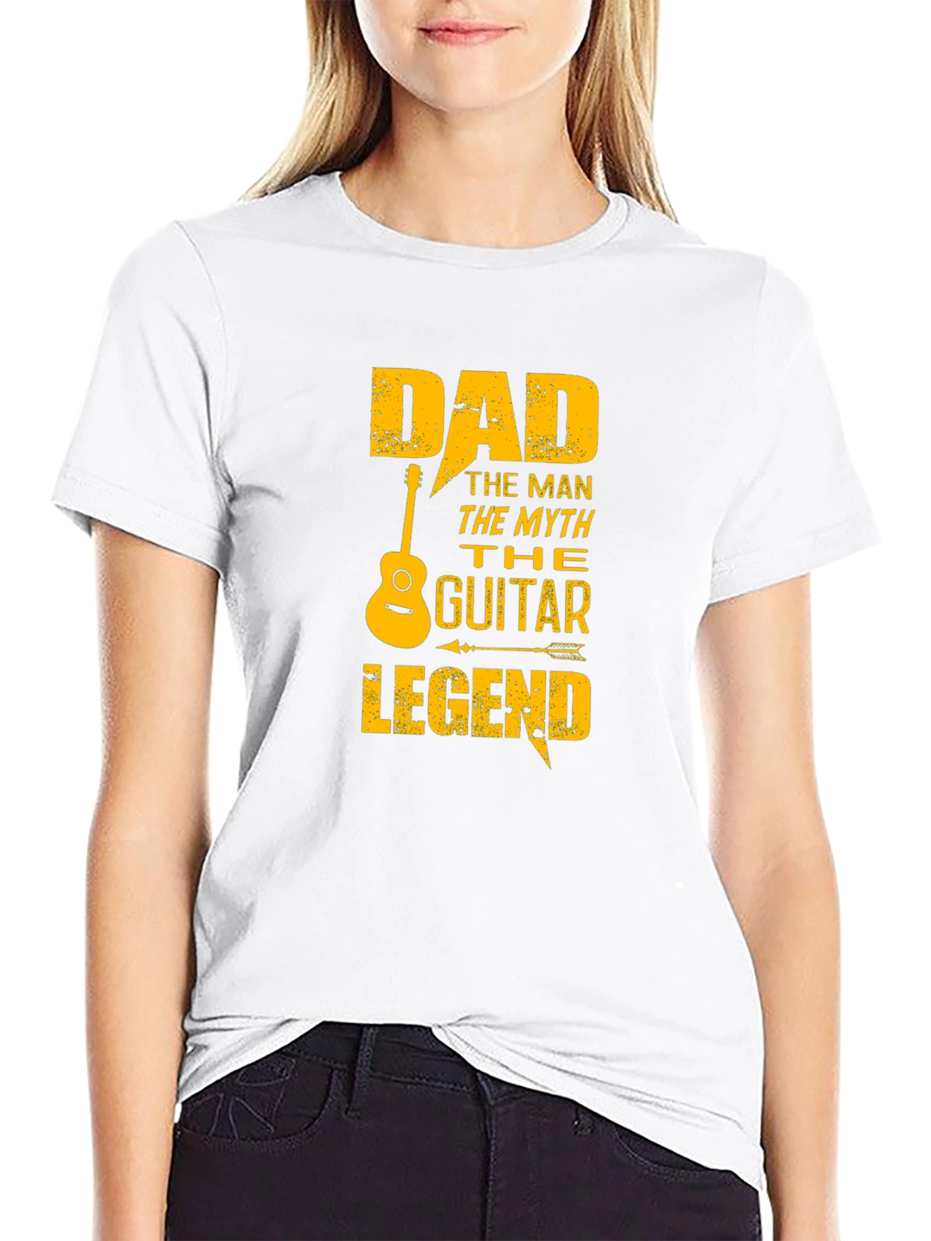 Dad Guitar Legend Black Graphic T-Shirt