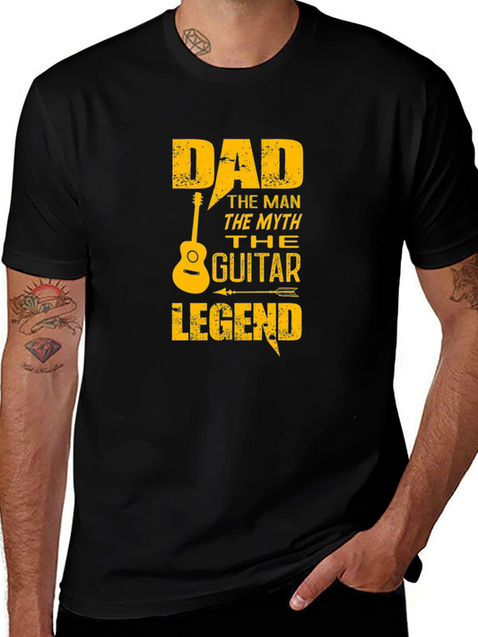 Dad Guitar Legend Black Graphic T-Shirt