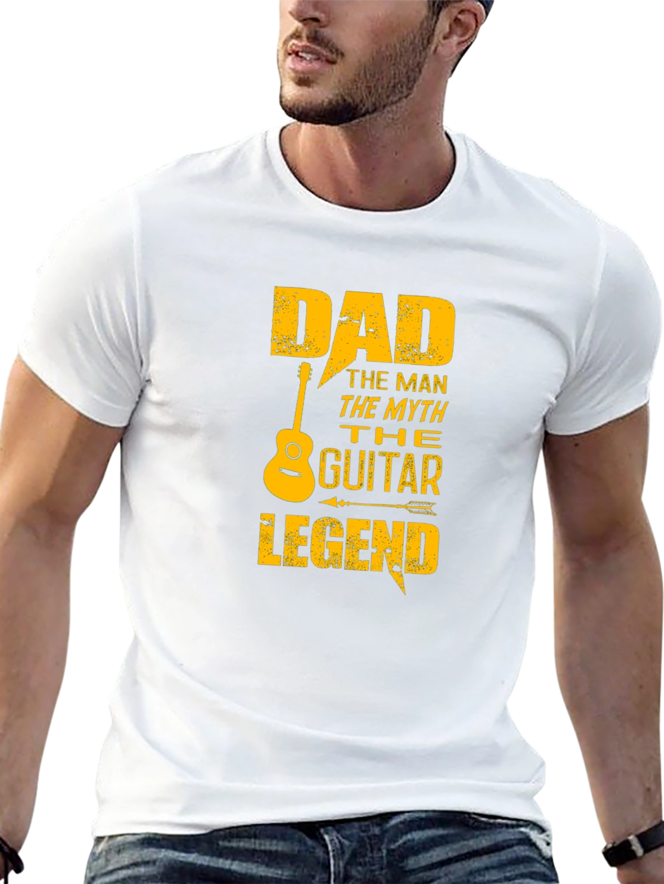 Dad Guitar Legend Black Graphic T-Shirt
