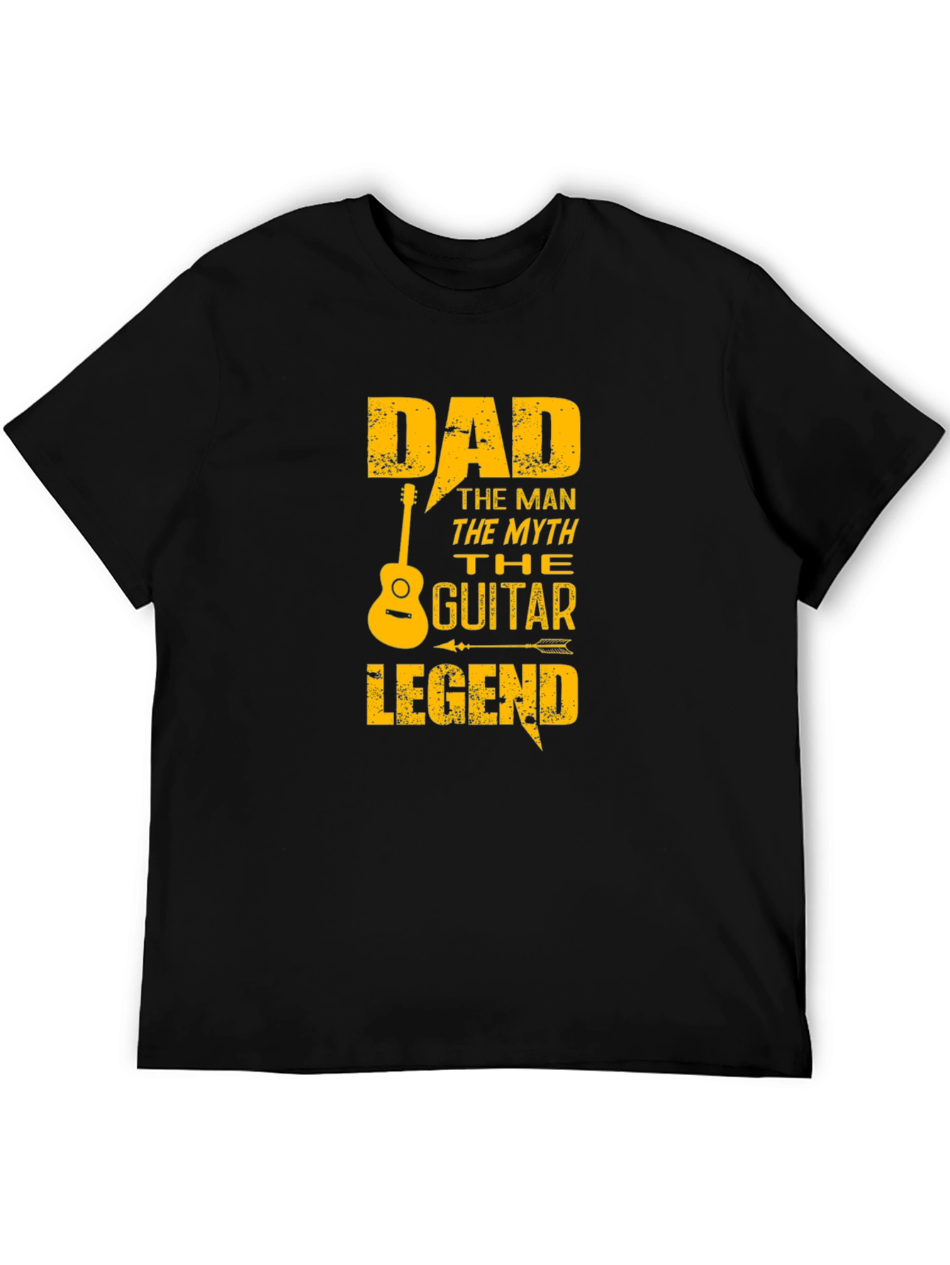 Dad Guitar Legend Black Graphic T-Shirt