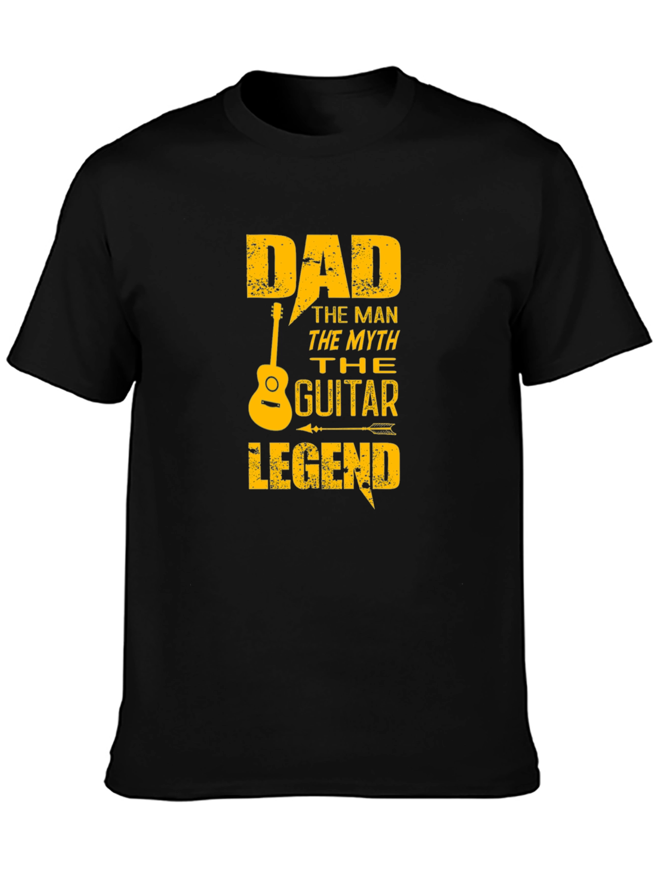 Dad Guitar Legend Black Graphic T-Shirt