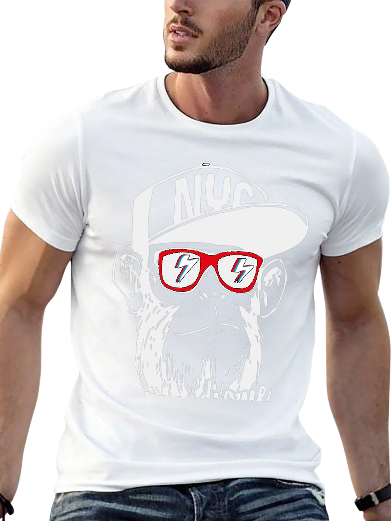 Cool Monkey Graphic Tee - Black Crewneck