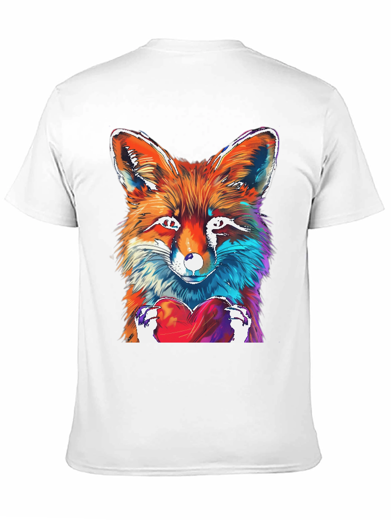 Fox Heart Graphic Tee - Unique Artistic Design